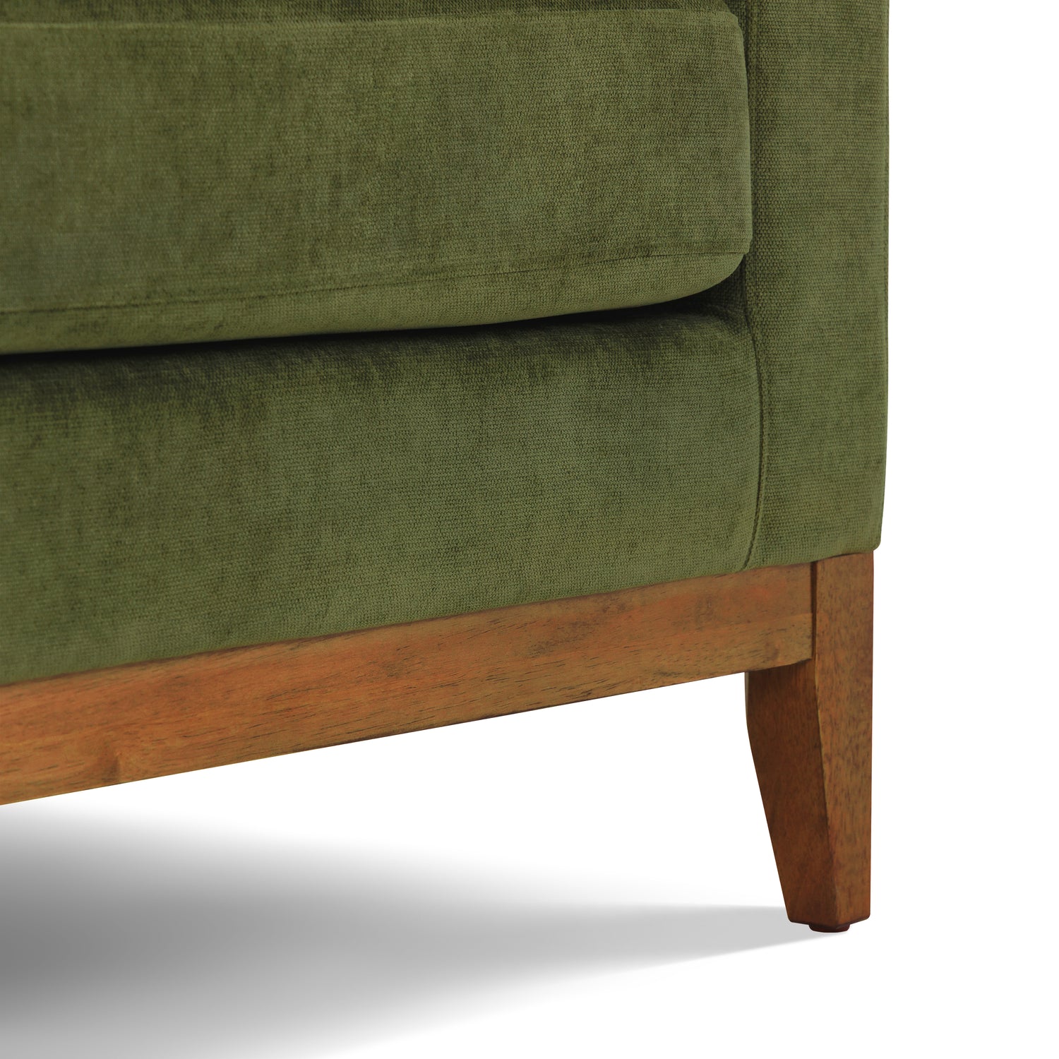 Zyon Left-Facing Bumper Chaise Sectional | Distressed Green 