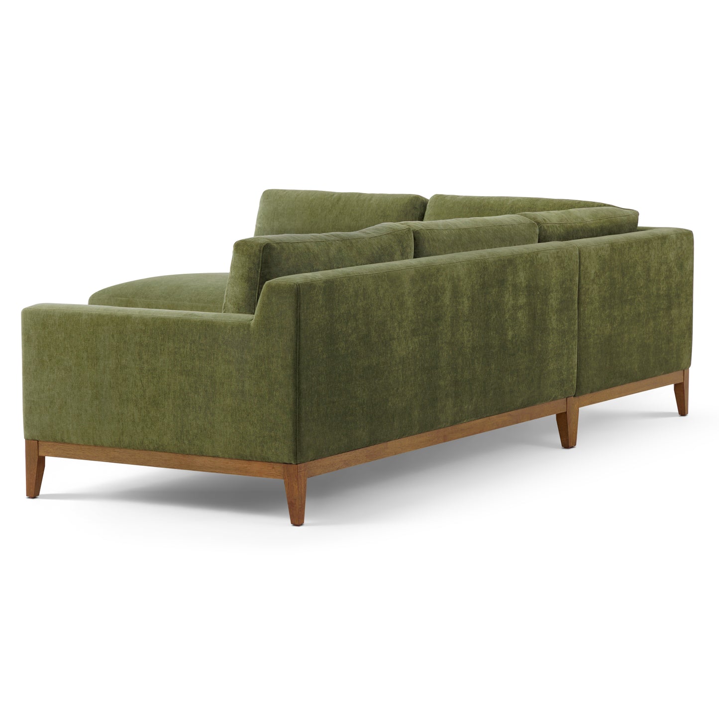 Zyon Left-Facing Bumper Chaise Sectional | Distressed Green