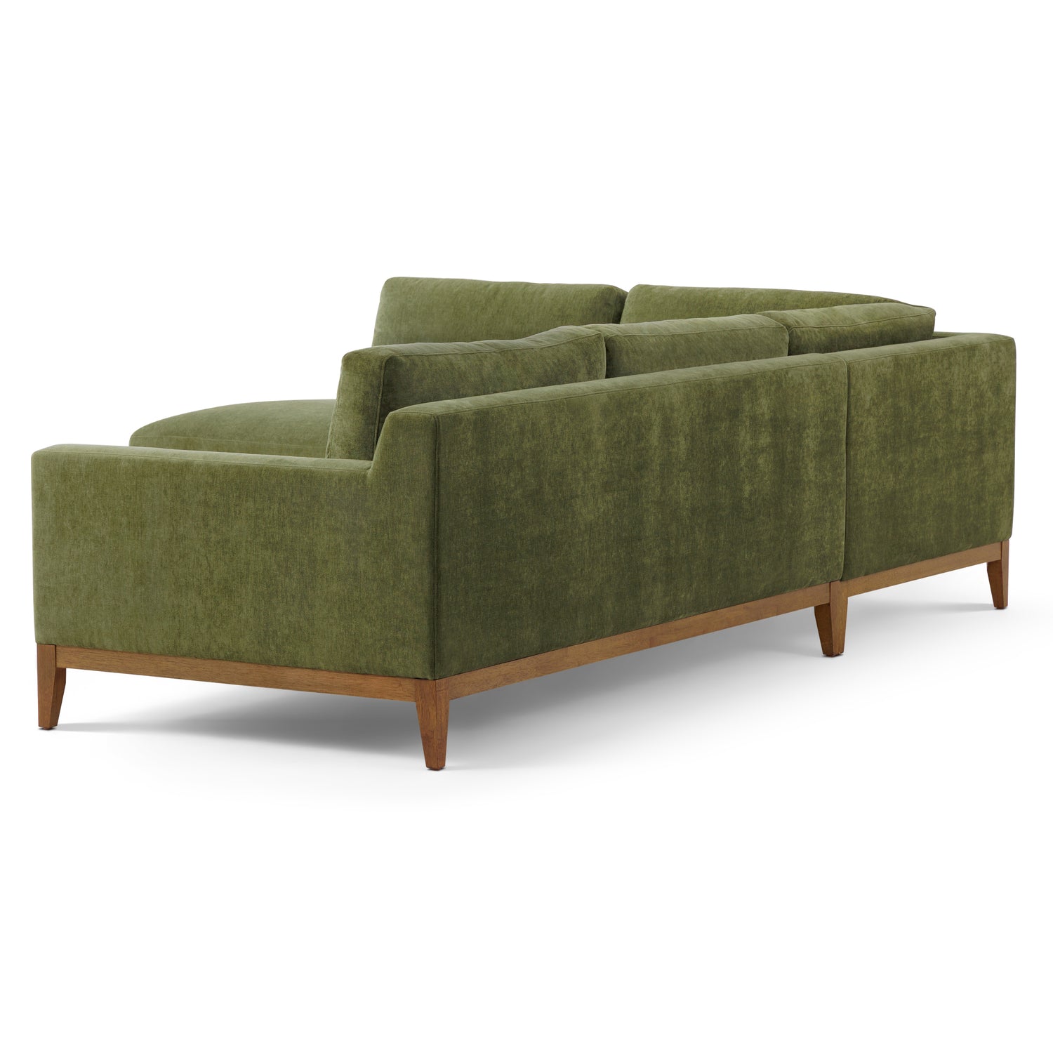 Zyon Left-Facing Bumper Chaise Sectional | Distressed Green 