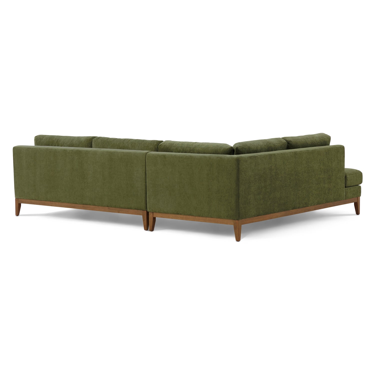 Zyon Left-Facing Bumper Chaise Sectional | Distressed Green 