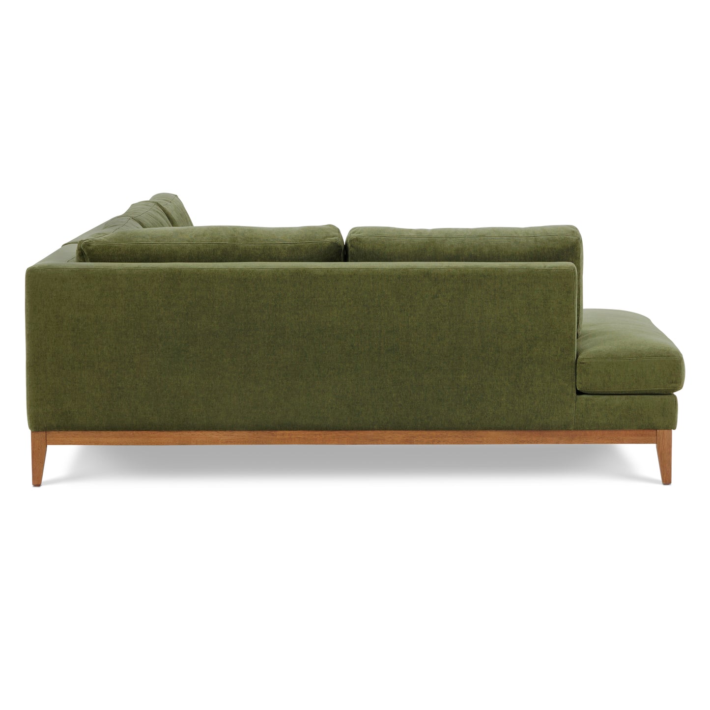 Zyon Left-Facing Bumper Chaise Sectional | Distressed Green