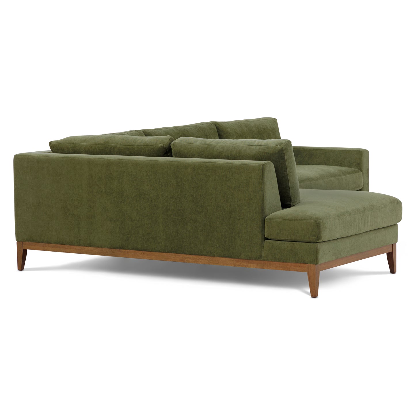 Zyon Left-Facing Bumper Chaise Sectional | Distressed Green