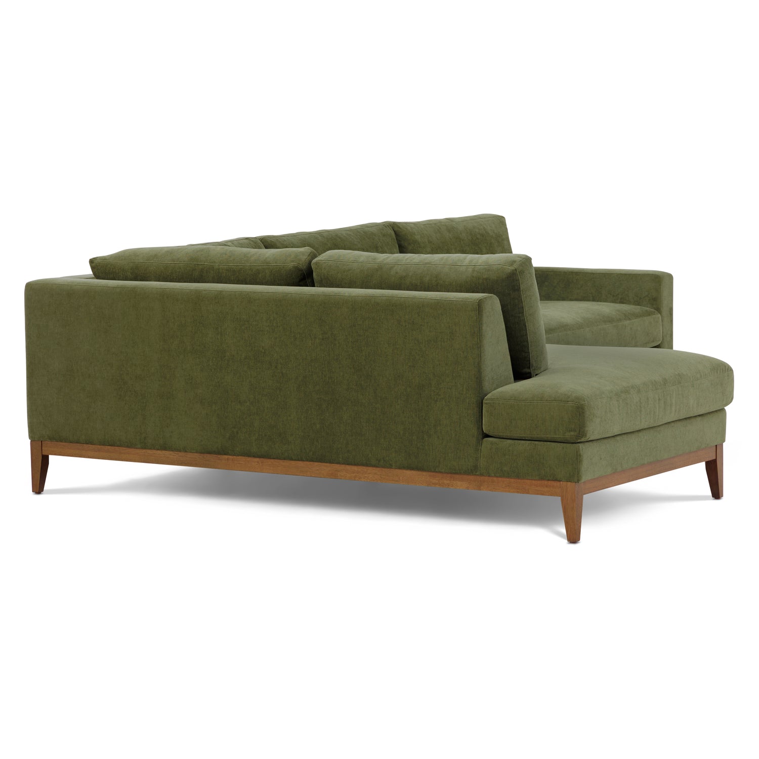 Zyon Left-Facing Bumper Chaise Sectional | Distressed Green 
