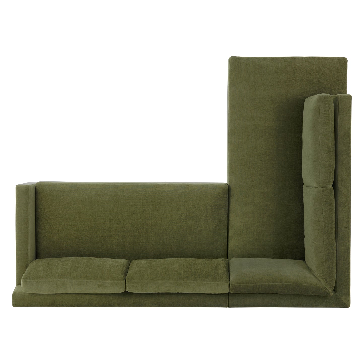 Zyon Left-Facing Bumper Chaise Sectional | Distressed Green