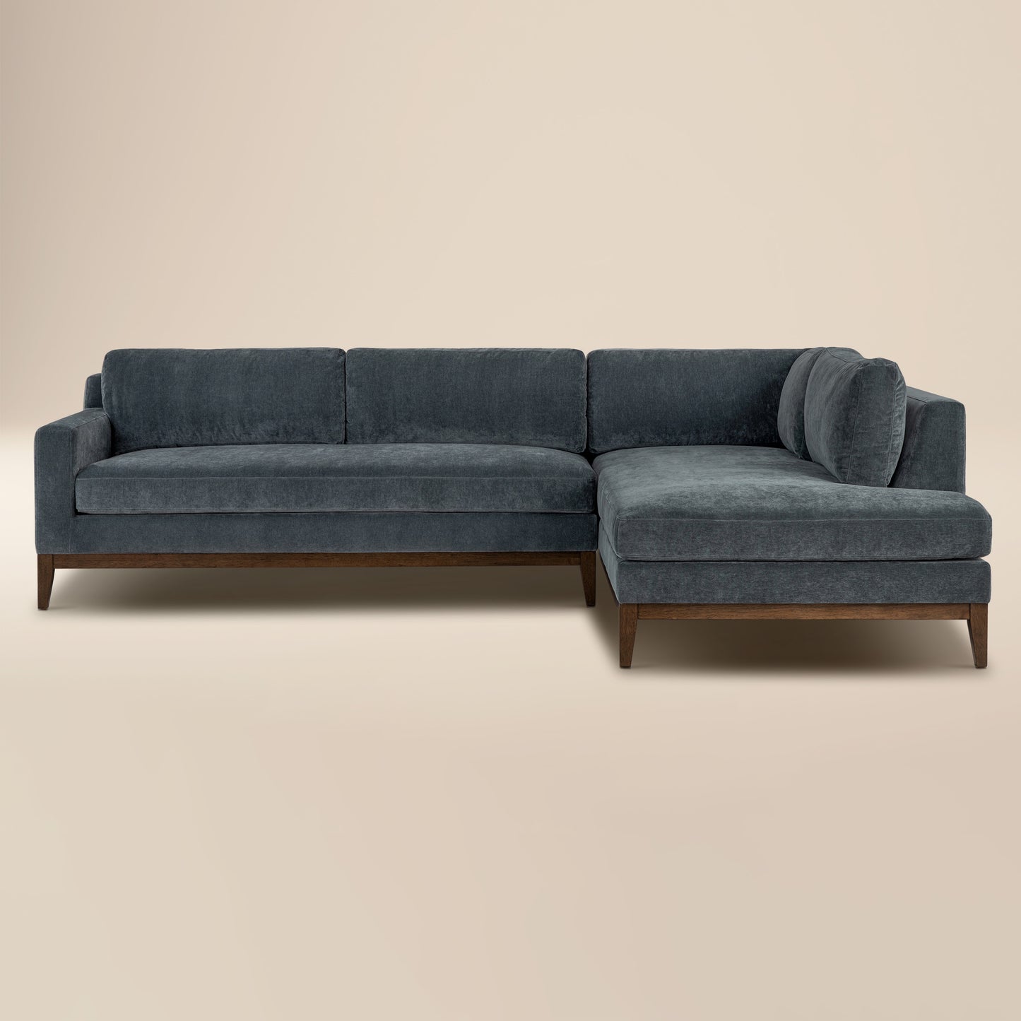 Zyon 115" Right-Facing Bumper Chaise Sectional | Boreal Blue