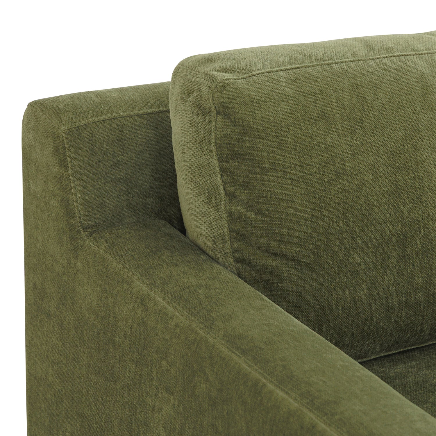 Zyon Right-Facing Bumper Chaise Sectional | Distressed Green 