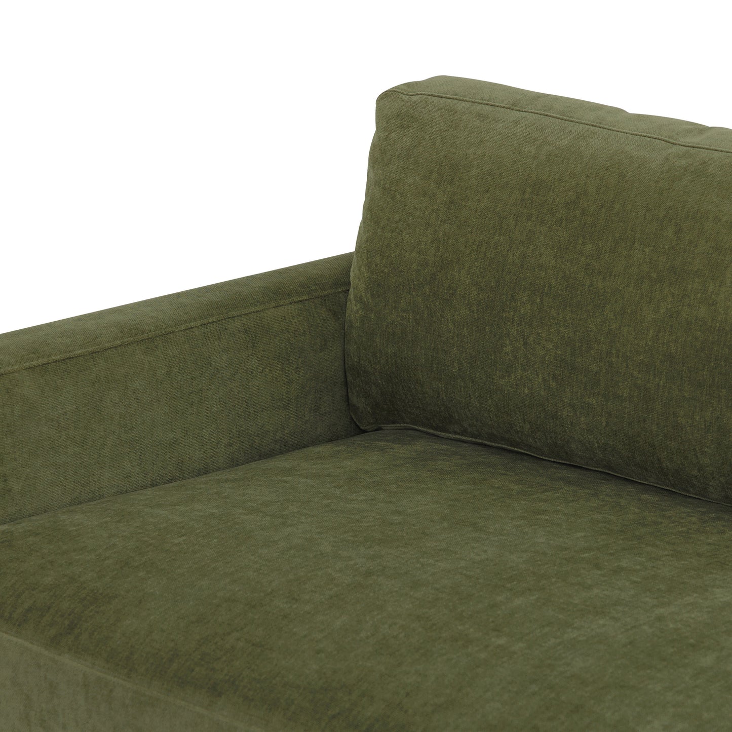 Zyon Right-Facing Bumper Chaise Sectional | Distressed Green