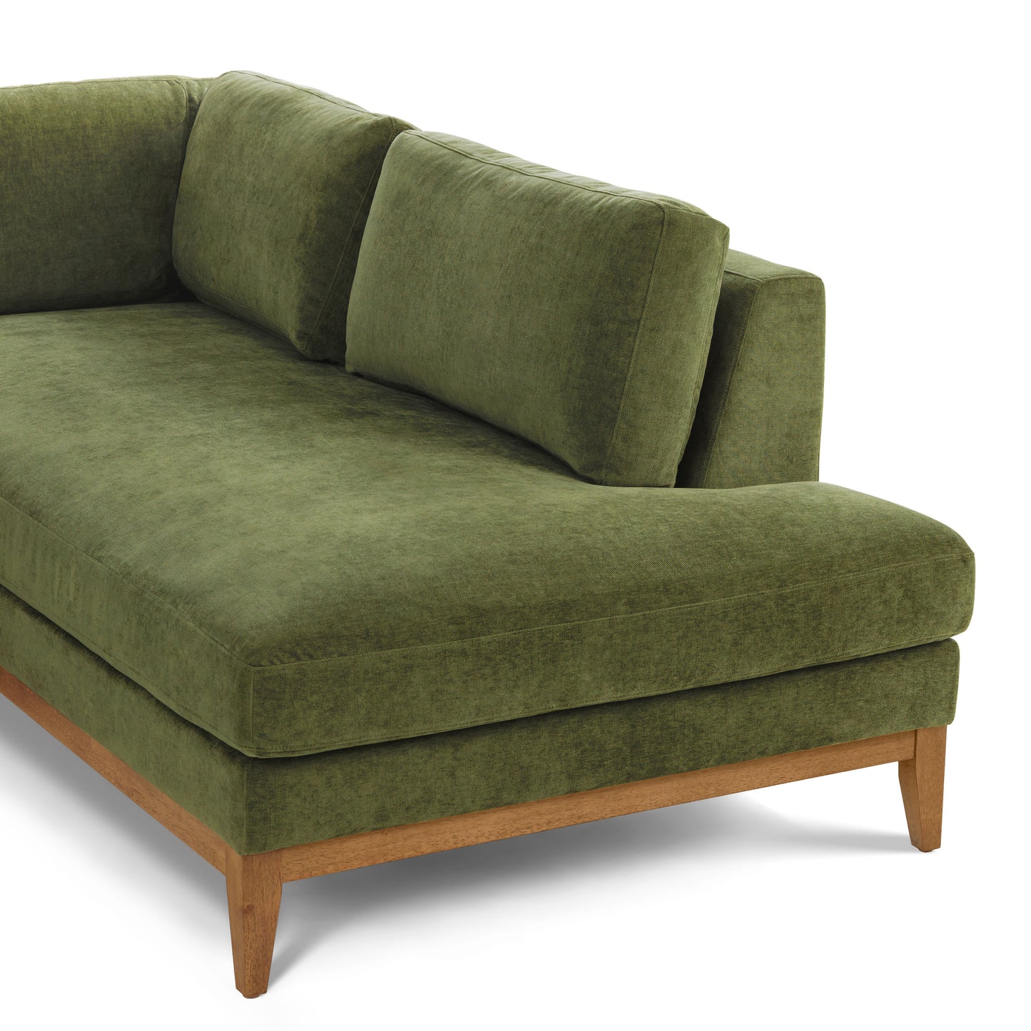 Zyon Right-Facing Bumper Chaise Sectional | Distressed Green