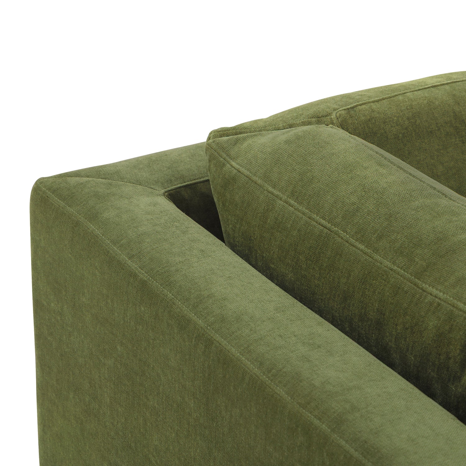 Zyon Right-Facing Bumper Chaise Sectional | Distressed Green 
