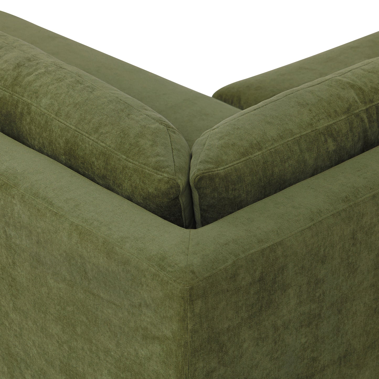 Zyon Right-Facing Bumper Chaise Sectional | Distressed Green