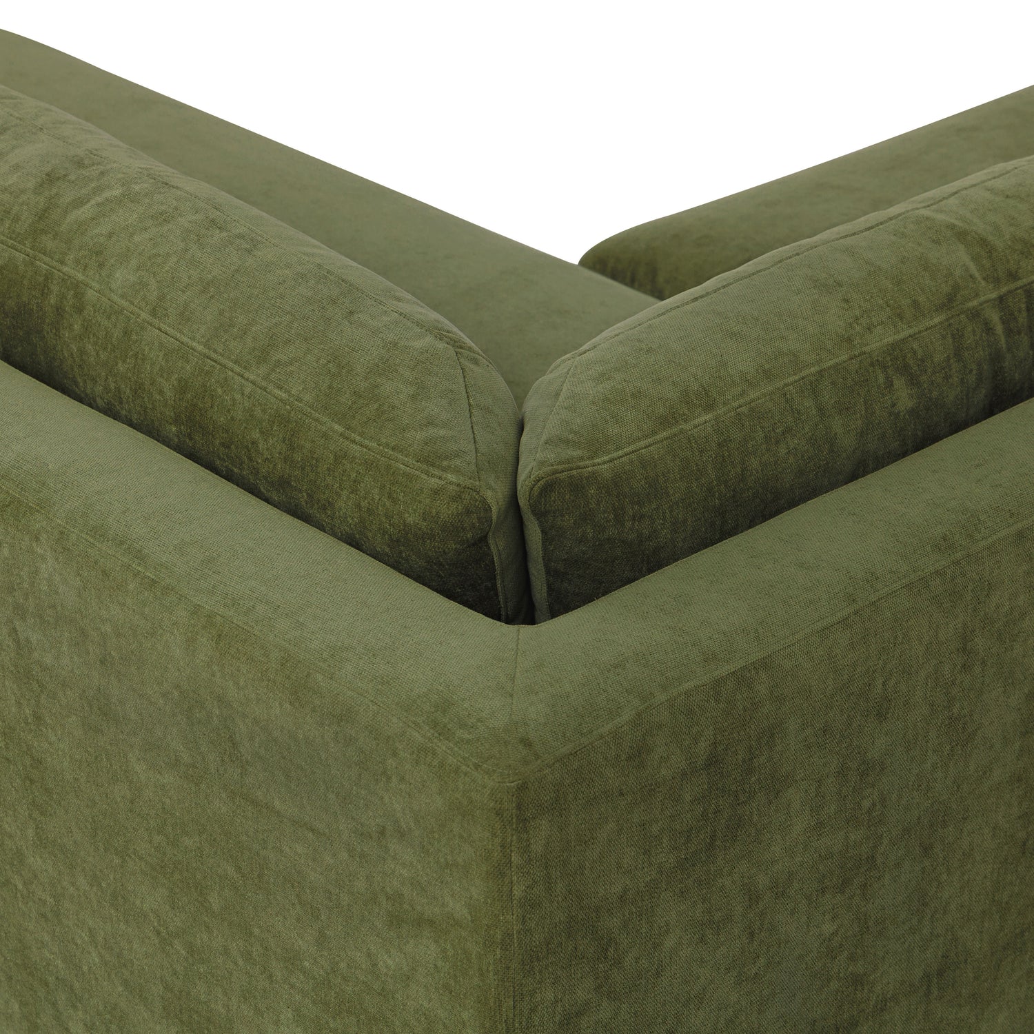 Zyon Right-Facing Bumper Chaise Sectional | Distressed Green 