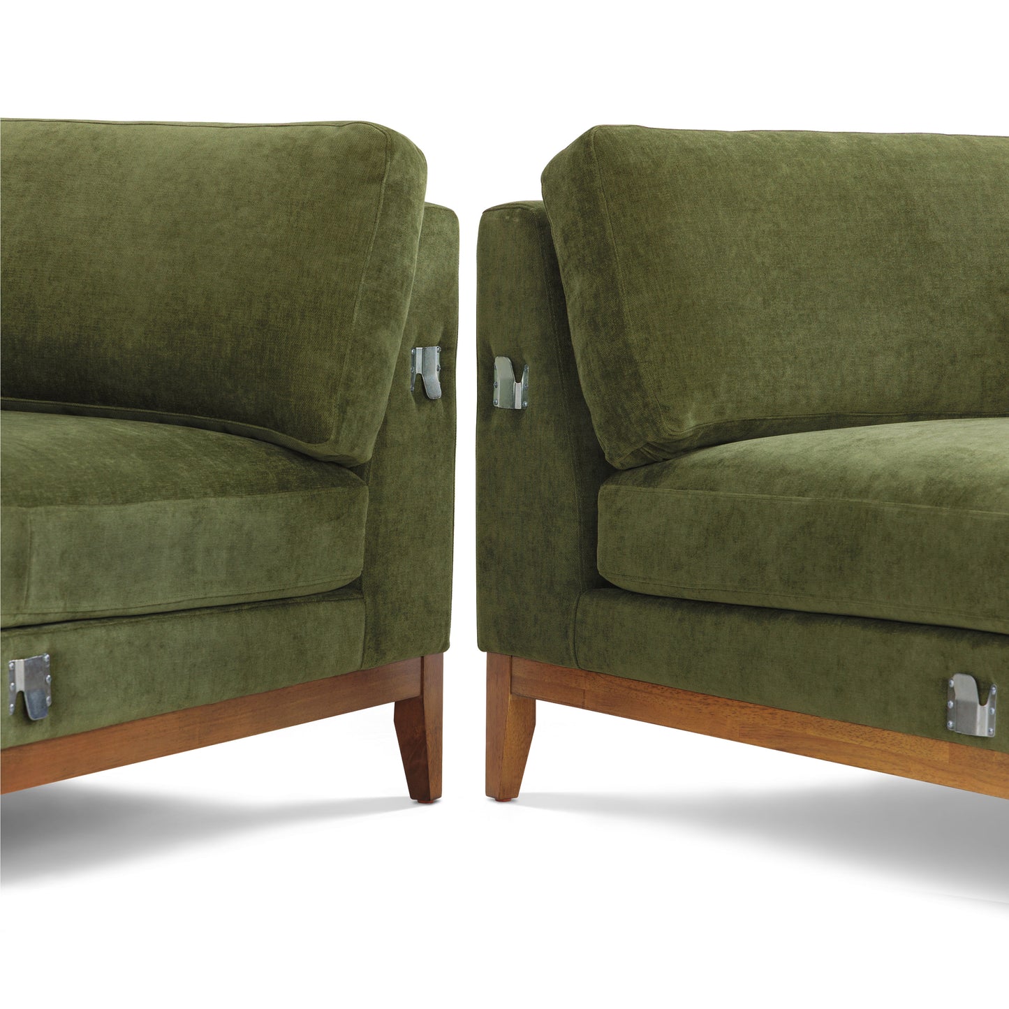 Zyon Right-Facing Bumper Chaise Sectional | Distressed Green