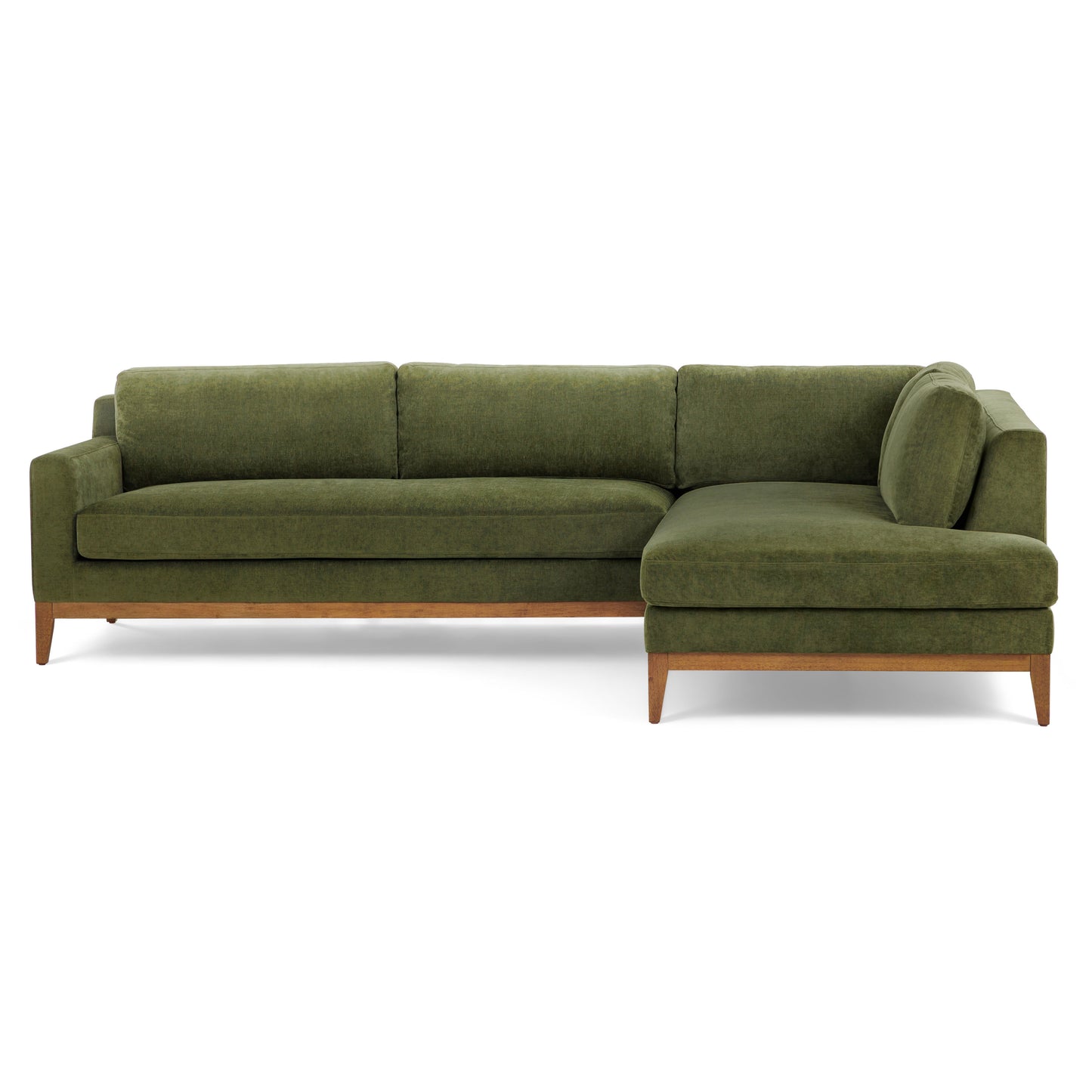 Zyon Right-Facing Bumper Chaise Sectional | Distressed Green