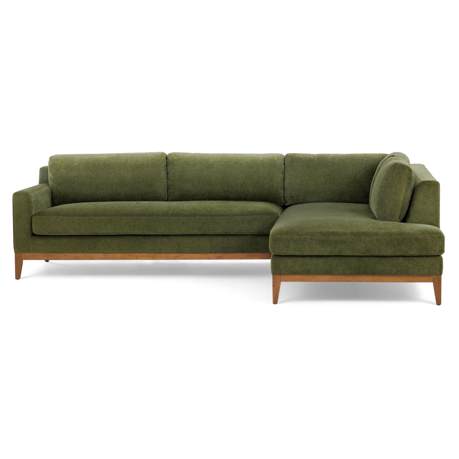 Zyon Right-Facing Bumper Chaise Sectional | Distressed Green 