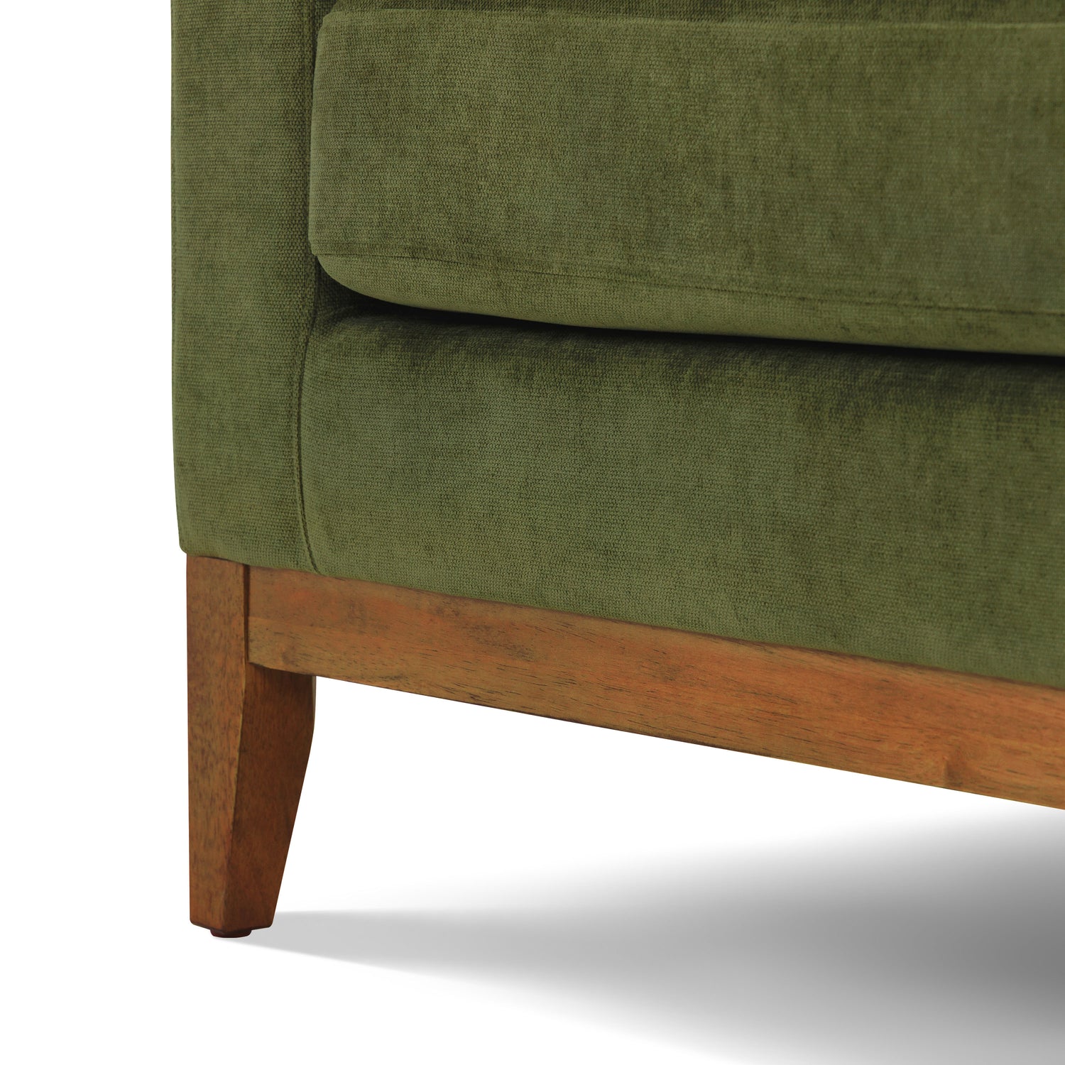 Zyon Right-Facing Bumper Chaise Sectional | Distressed Green 