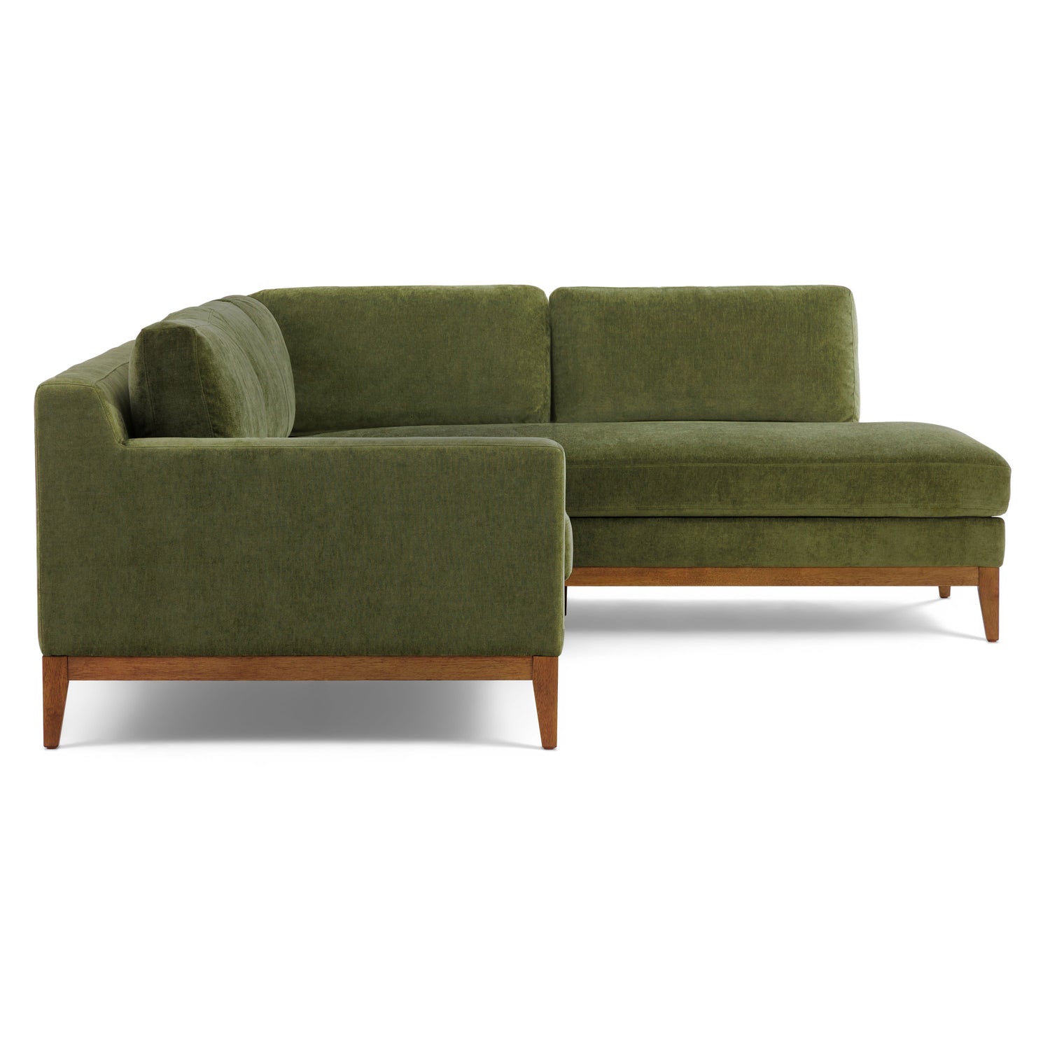 Zyon Right-Facing Bumper Chaise Sectional | Distressed Green 