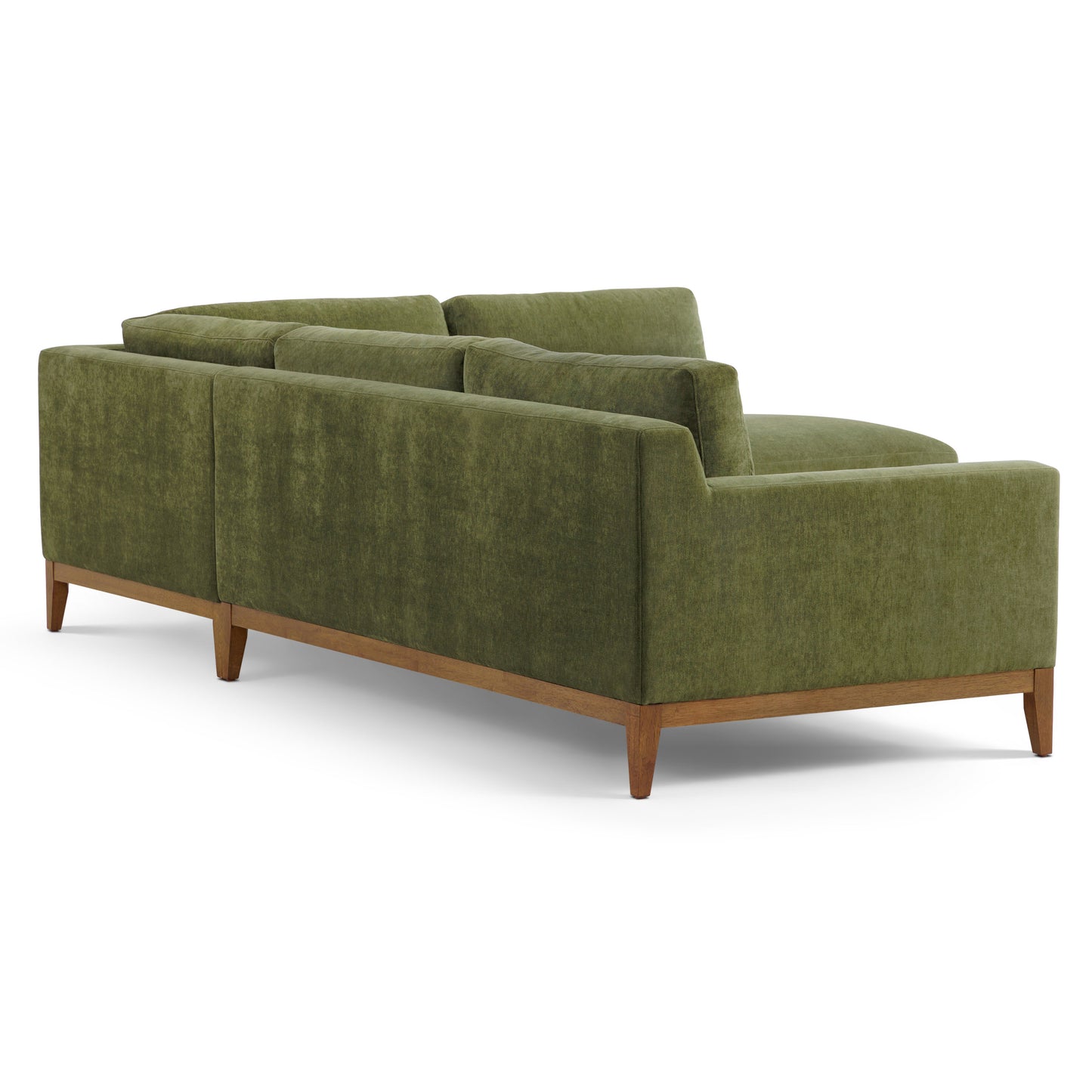Zyon Right-Facing Bumper Chaise Sectional | Distressed Green