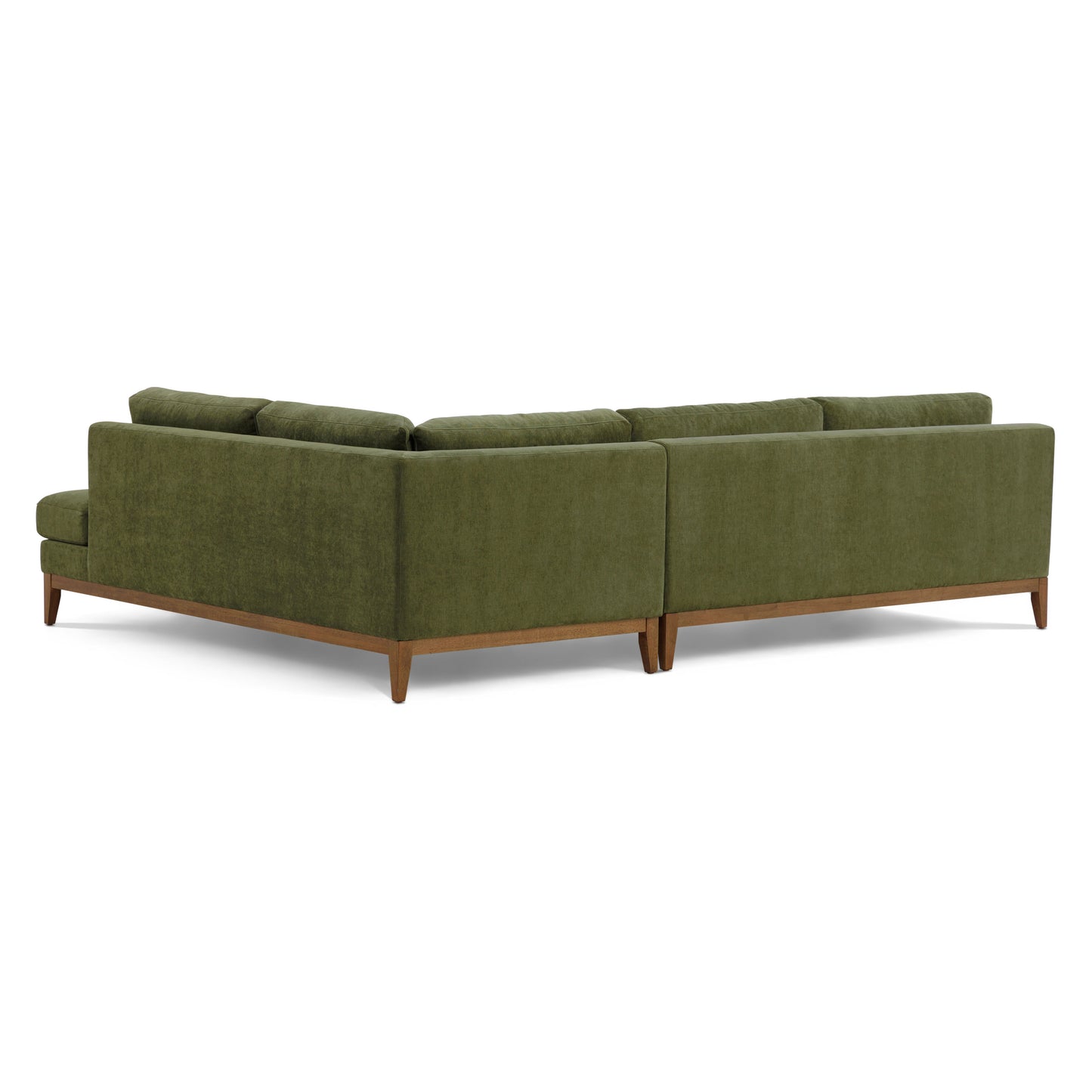 Zyon Right-Facing Bumper Chaise Sectional | Distressed Green