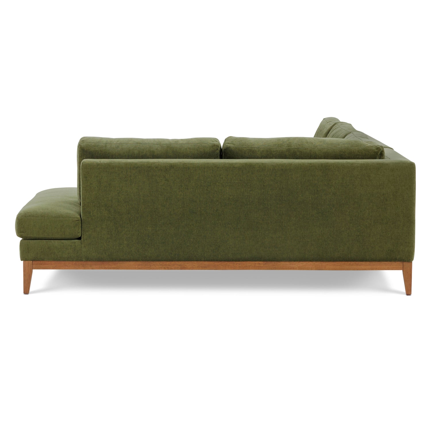 Zyon Right-Facing Bumper Chaise Sectional | Distressed Green 