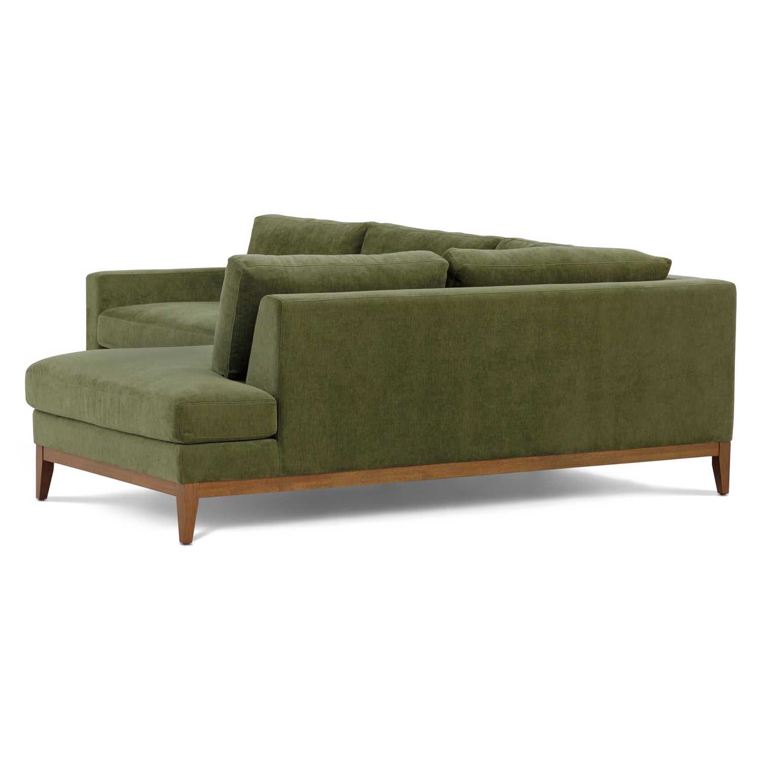 Zyon Right-Facing Bumper Chaise Sectional | Distressed Green 