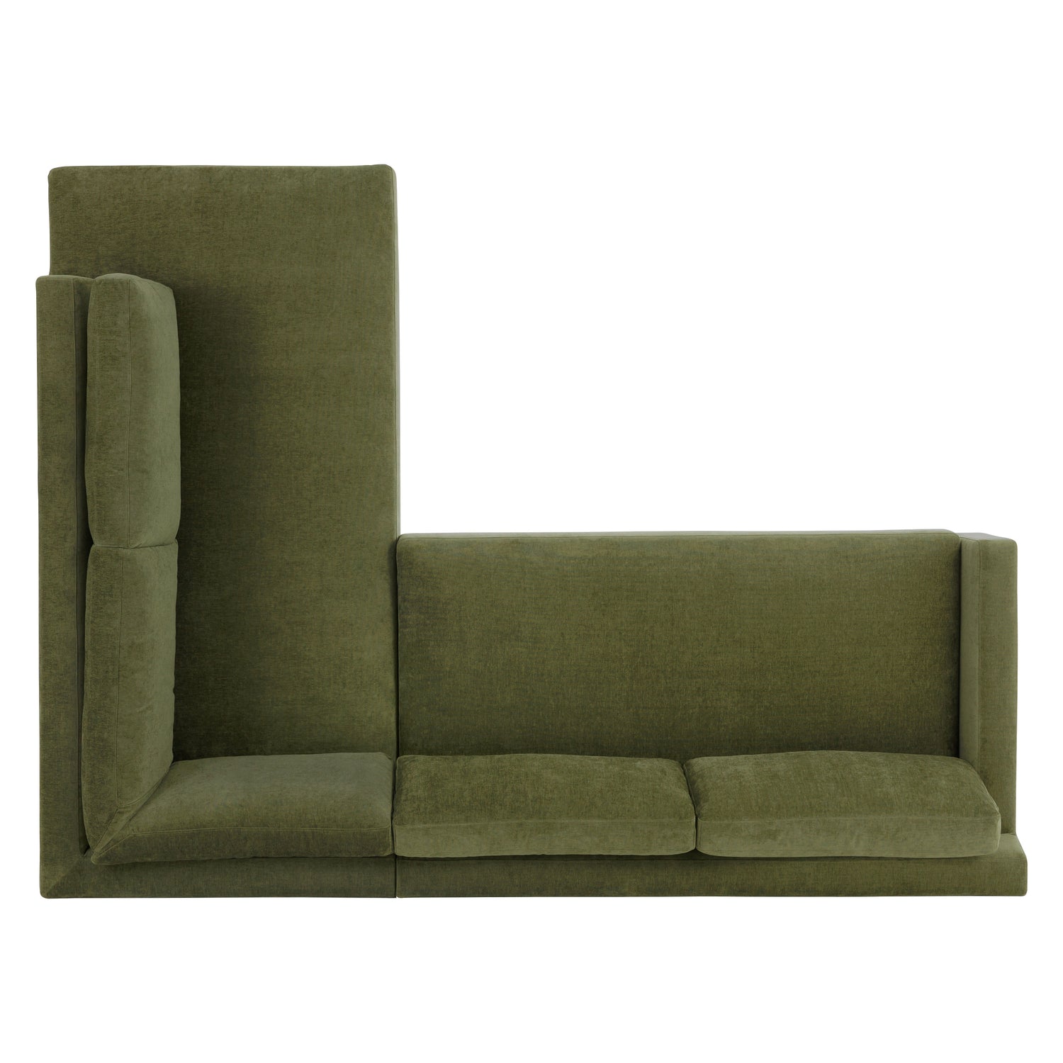 Zyon Right-Facing Bumper Chaise Sectional | Distressed Green 