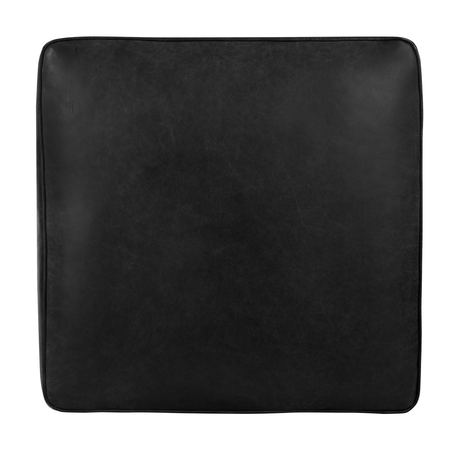 Essex Leather Ottoman | Onyx Black 