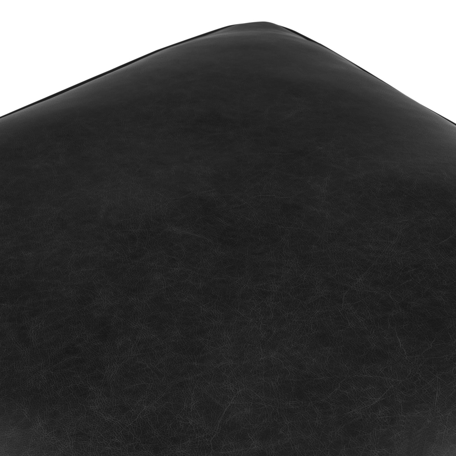 Essex Leather Ottoman | Onyx Black 