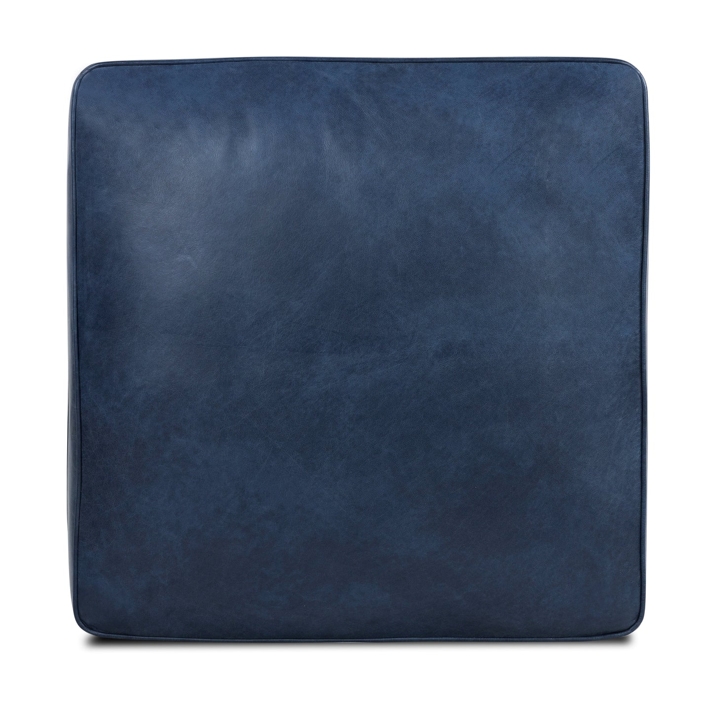 Essex Leather Ottoman | Midnight Blue