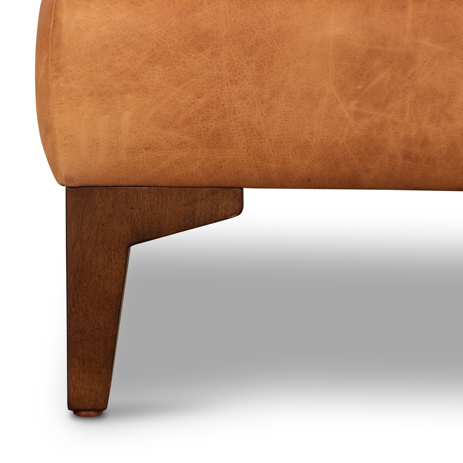 Essex Leather Ottoman | Cognac Tan 