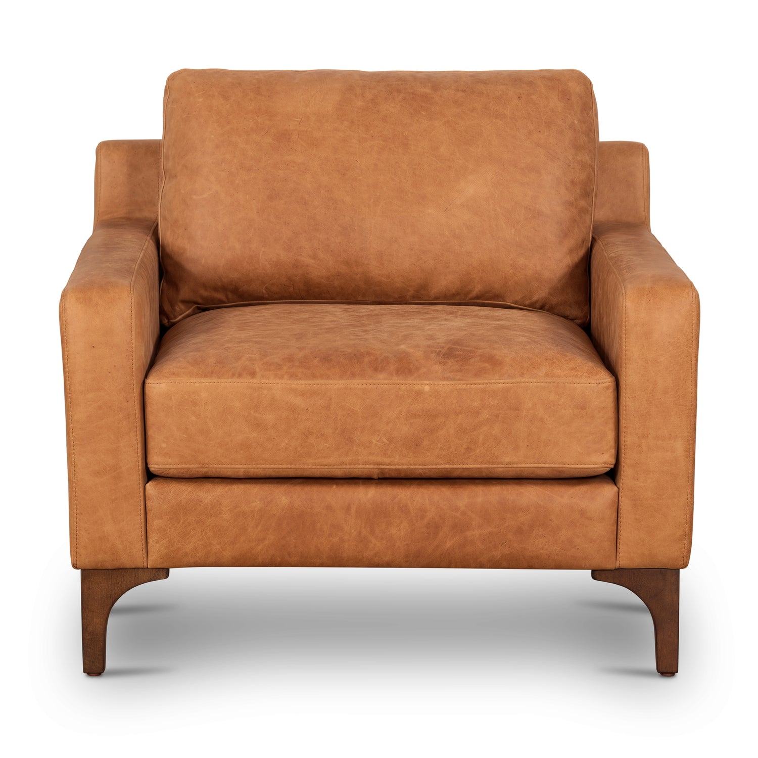 Sorrento Leather Lounge Chair | Cognac Tan 