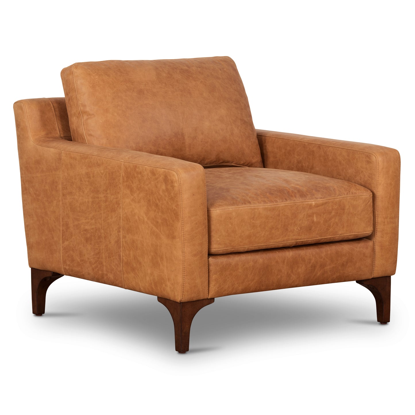 Sorrento Leather Lounge Chair | Cognac Tan