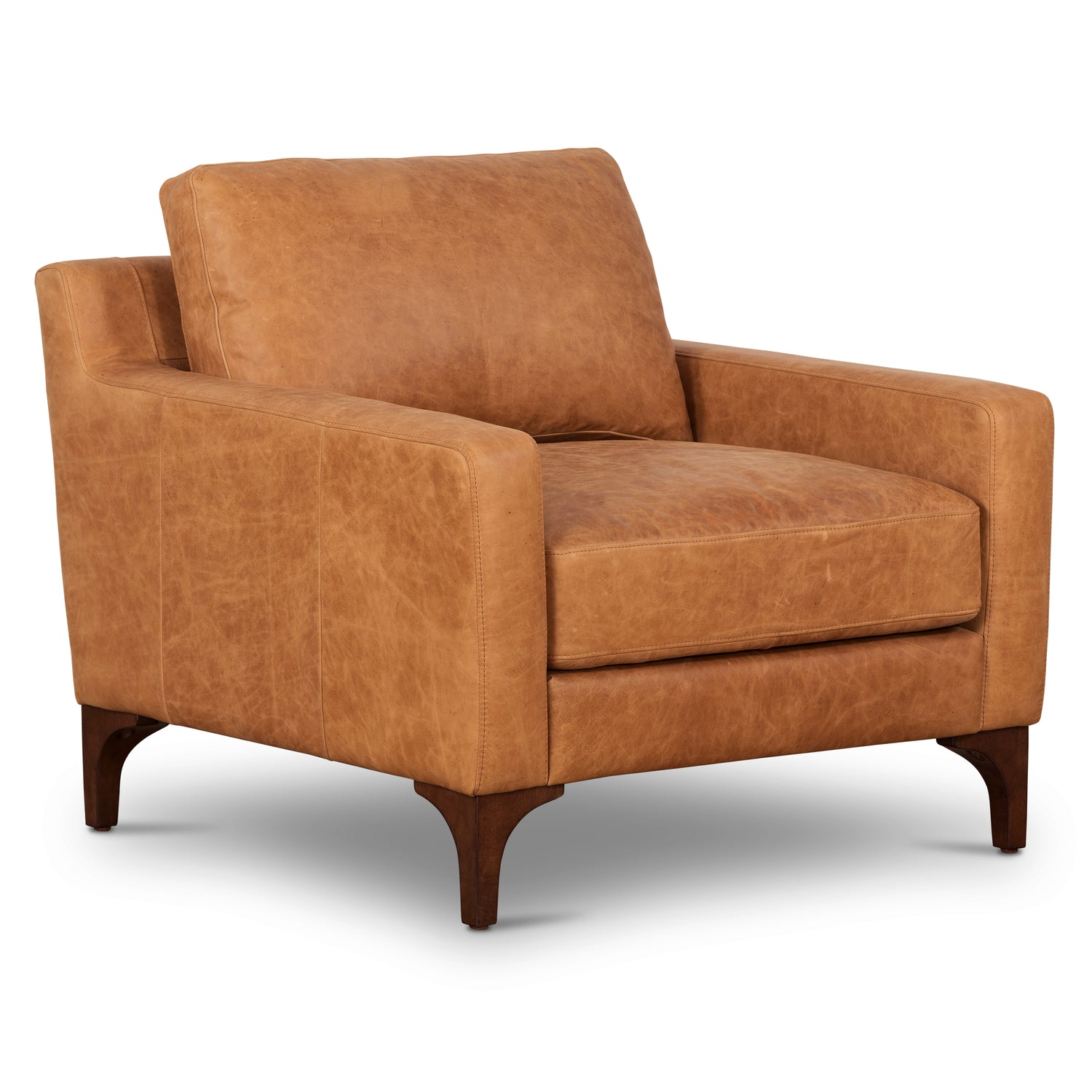 Sorrento Leather Lounge Chair | Cognac Tan 