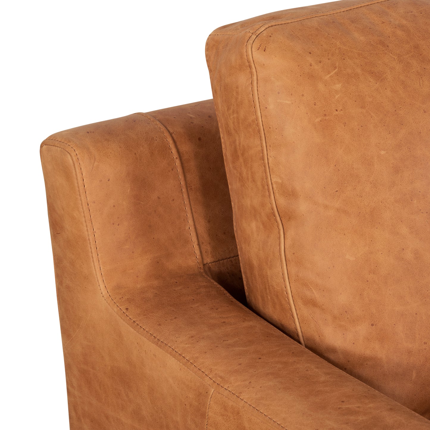 Sorrento Leather Lounge Chair | Cognac Tan