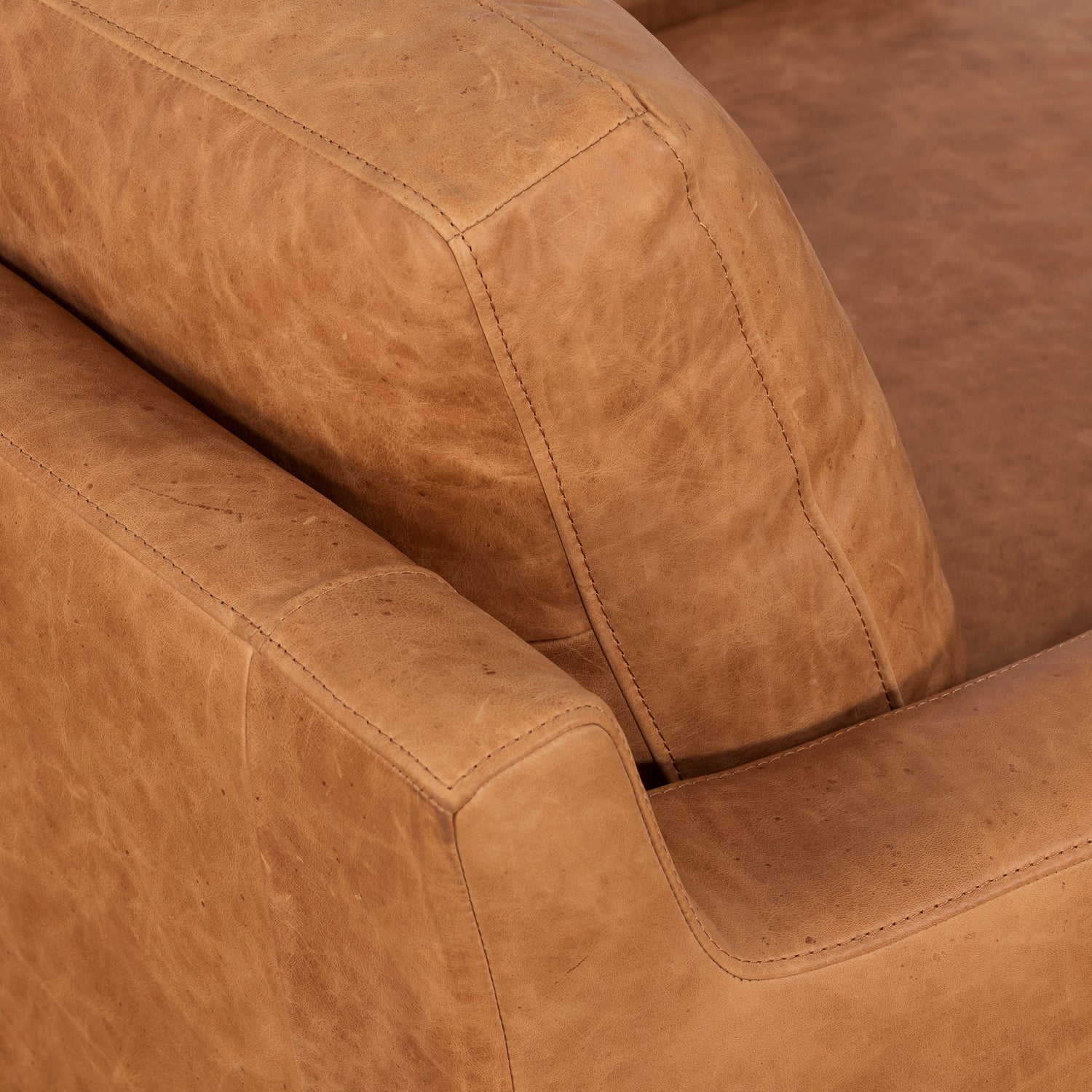 Sorrento Leather Lounge Chair | Cognac Tan 