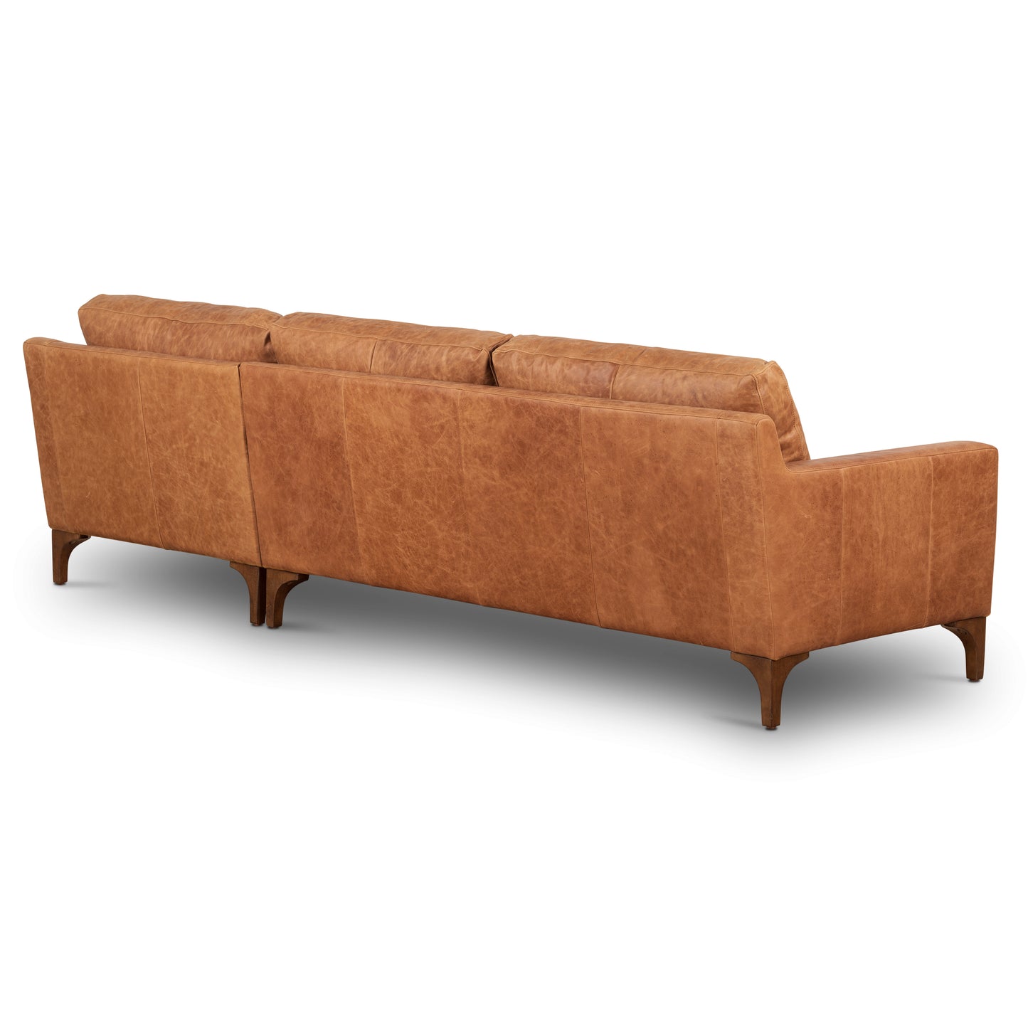 Sorrento 105" Leather Right-Facing Sectional Sofa | Cognac Tan