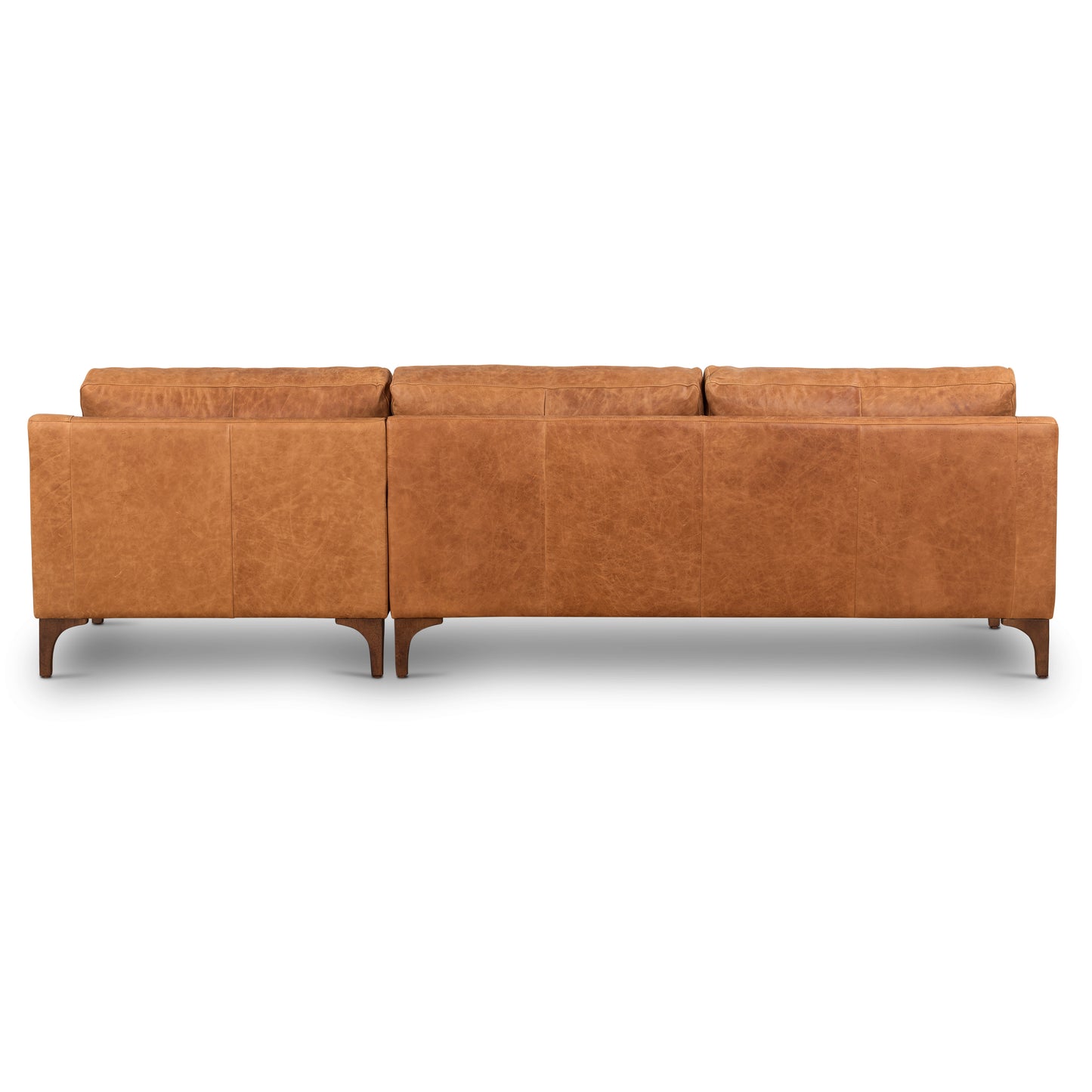 Sorrento 105" Leather Right-Facing Sectional Sofa | Cognac Tan