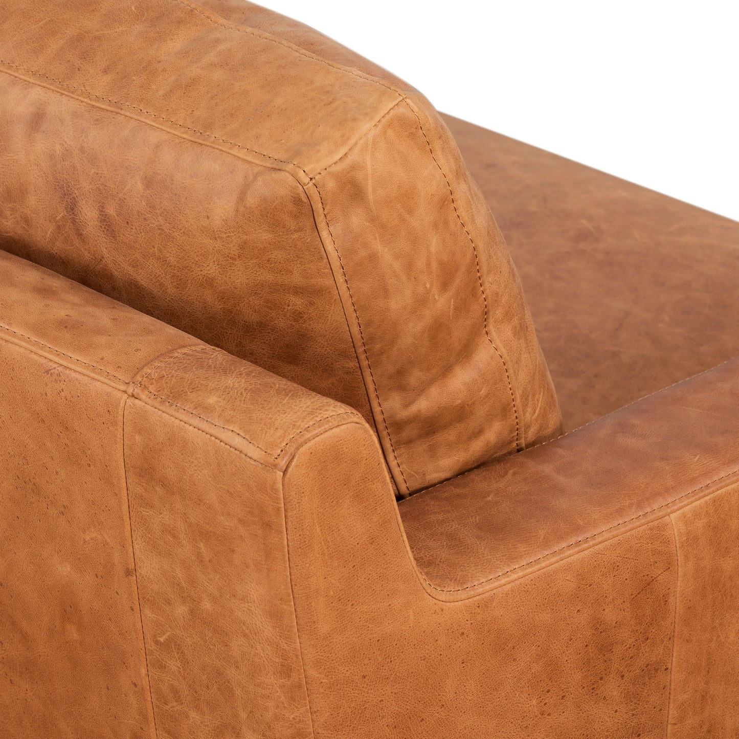 Sorrento 105" Leather Right-Facing Sectional Sofa | Cognac Tan