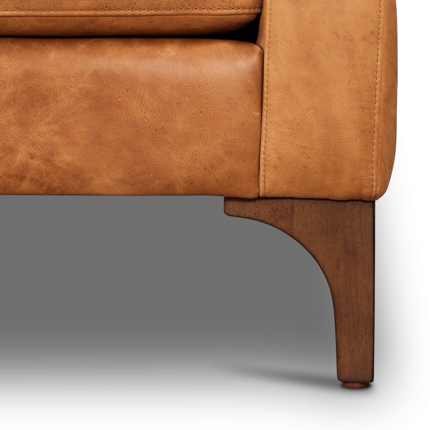 Sorrento 105" Leather Right-Facing Sectional Sofa | Cognac Tan