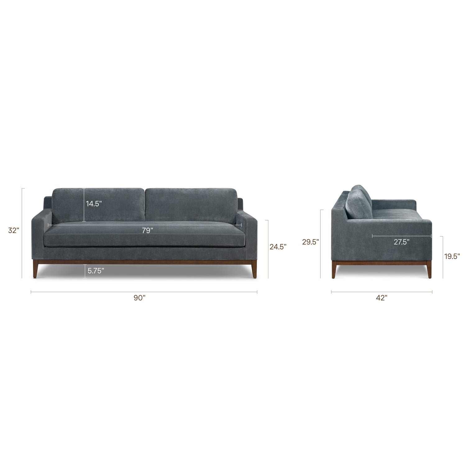 Zyon Velvet Sofa | Boreal Blue 