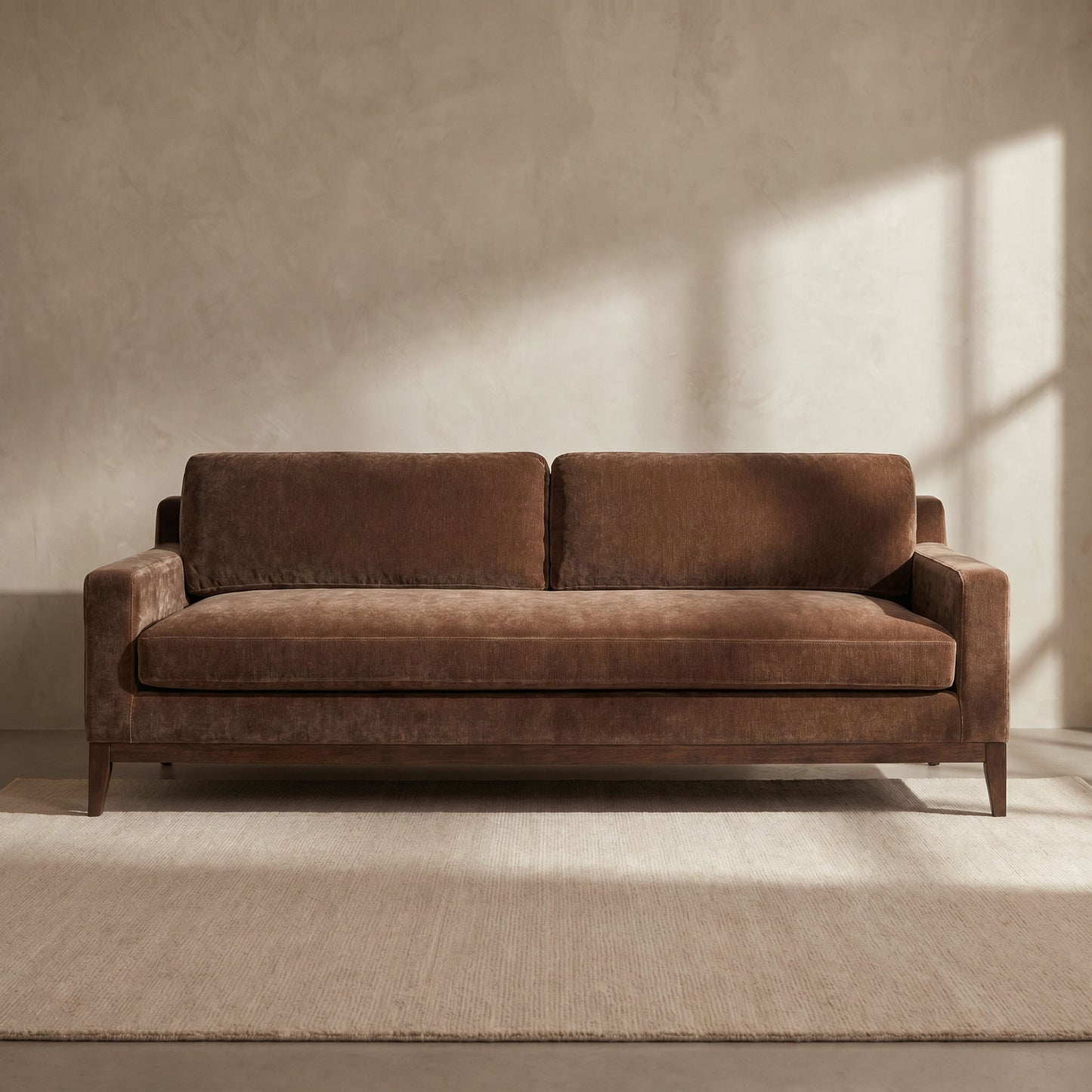 Zyon Velvet Sofa | Bronzer Brown