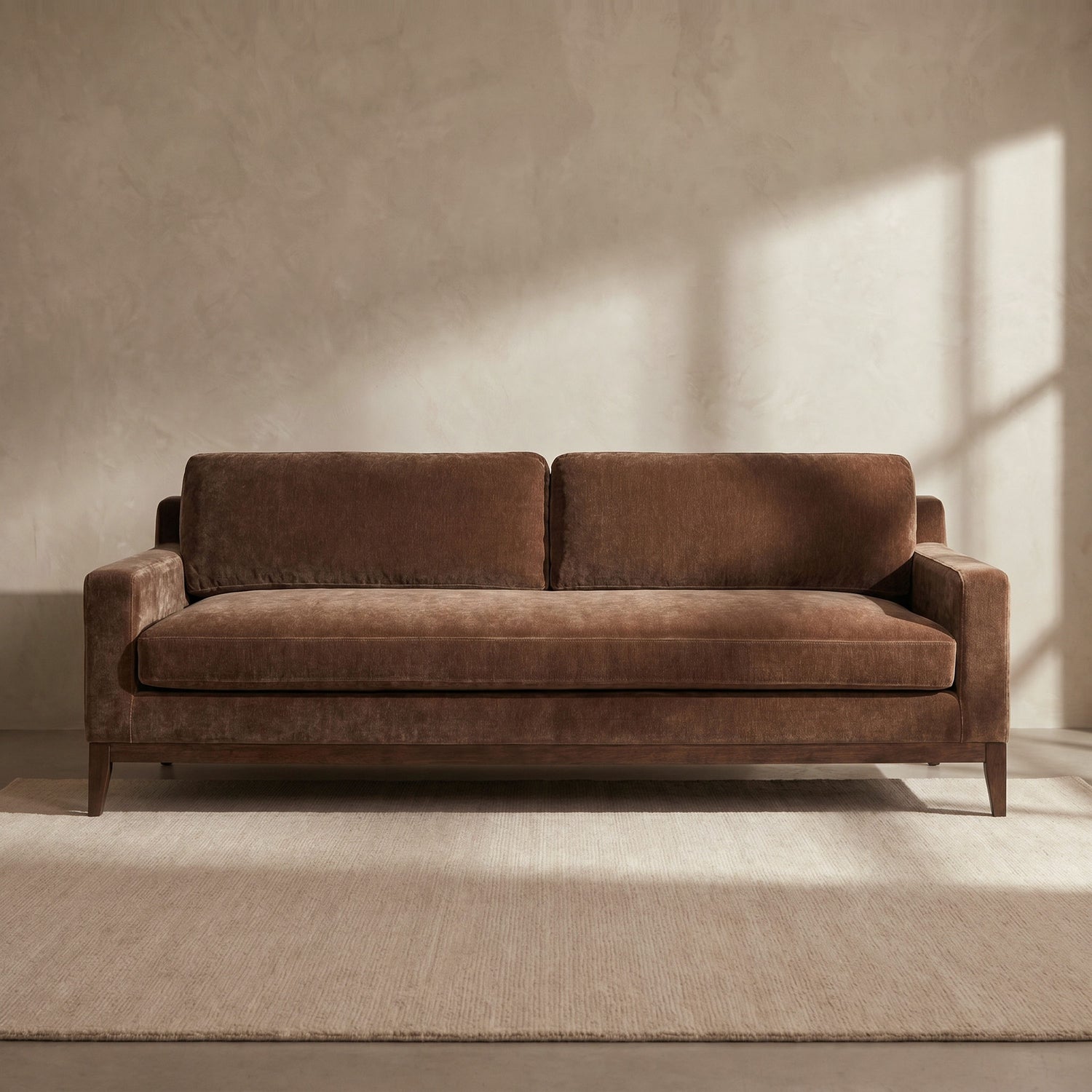Zyon Velvet Sofa | Bronzer Brown 