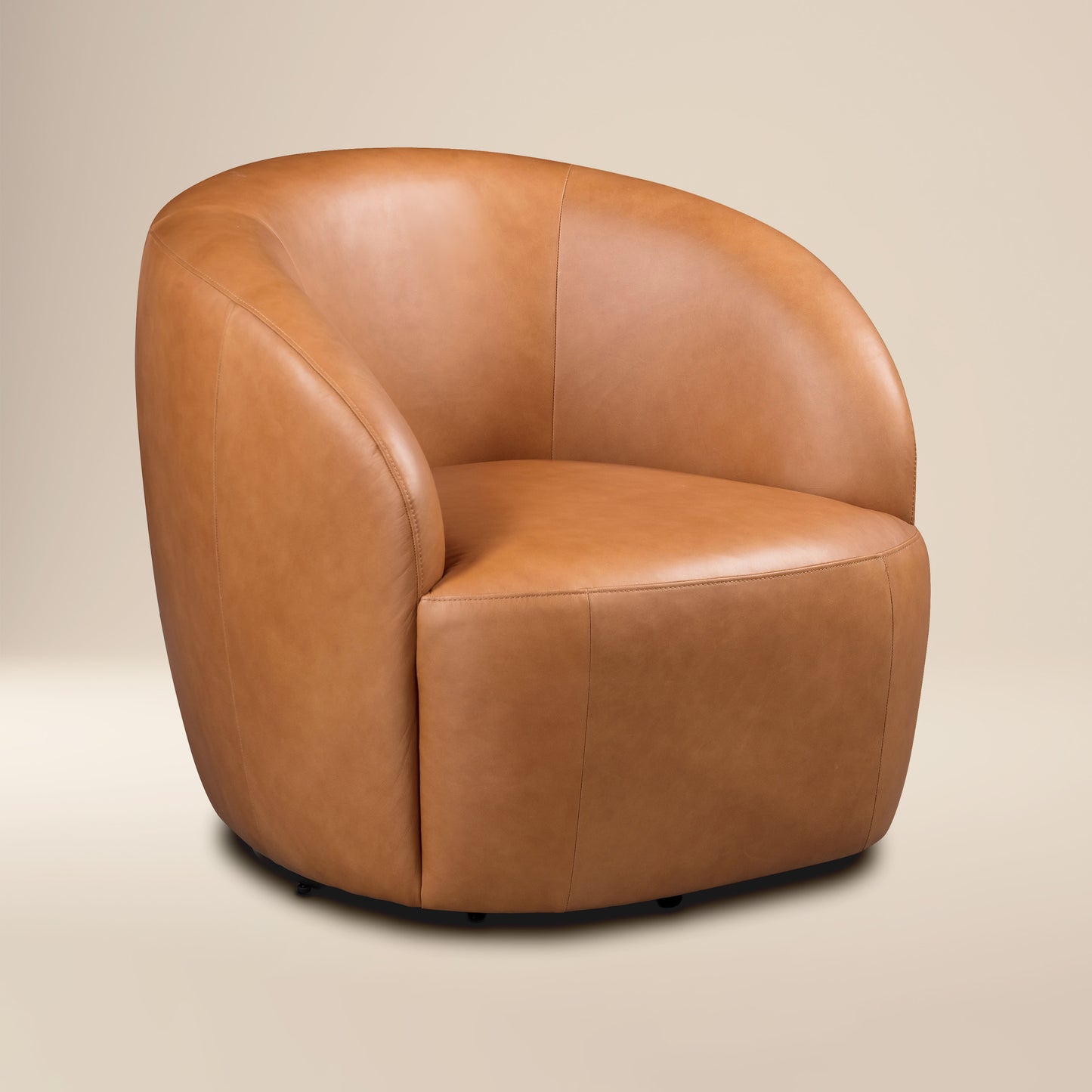 Alma Leather Swivel Chair | Bourbon Tan