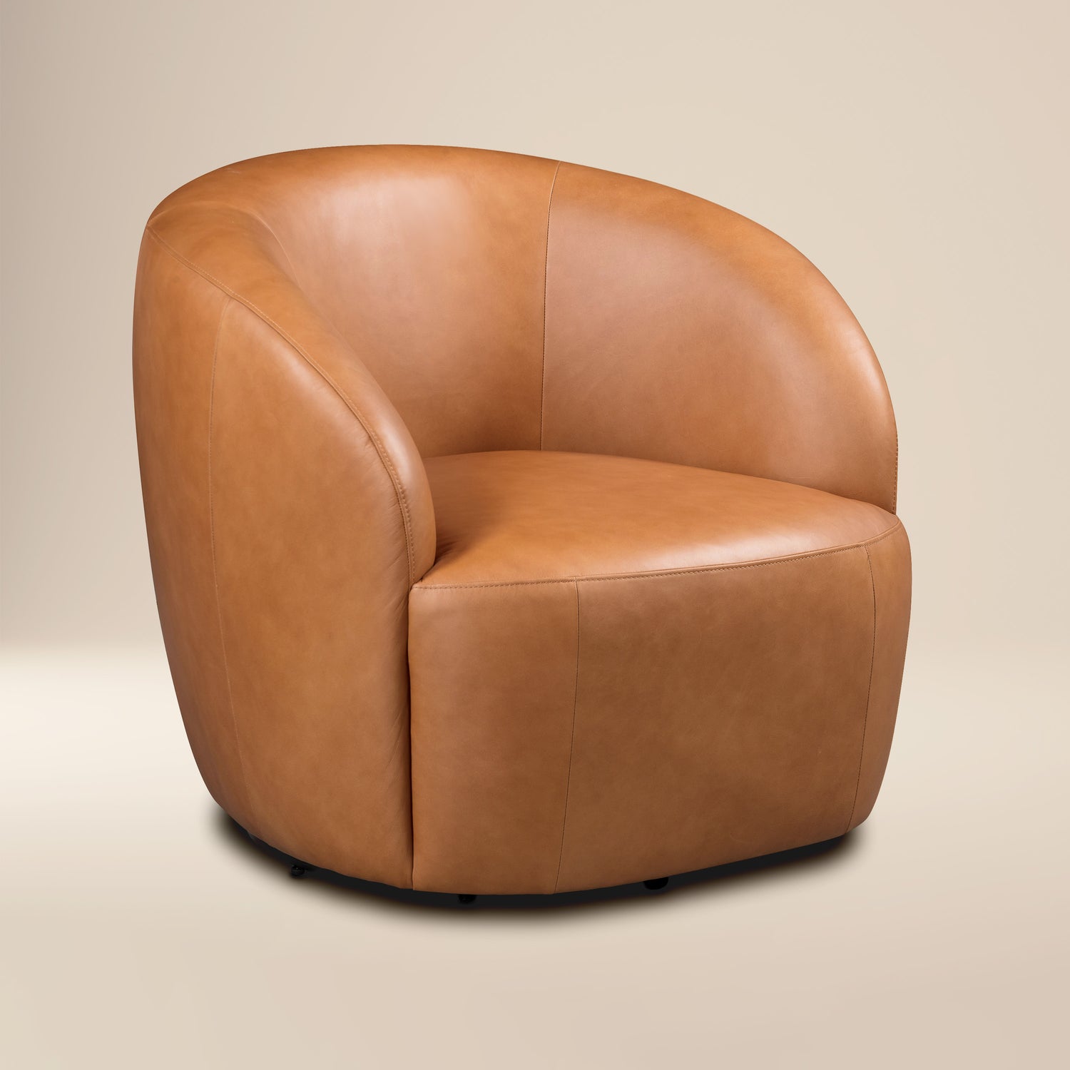 Alma Leather Swivel Chair | Bourbon Tan 