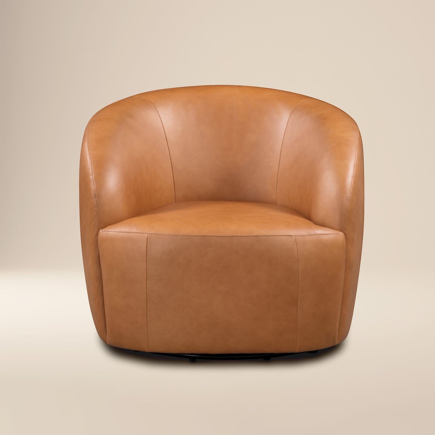 Alma Leather Swivel Chair | Bourbon Tan