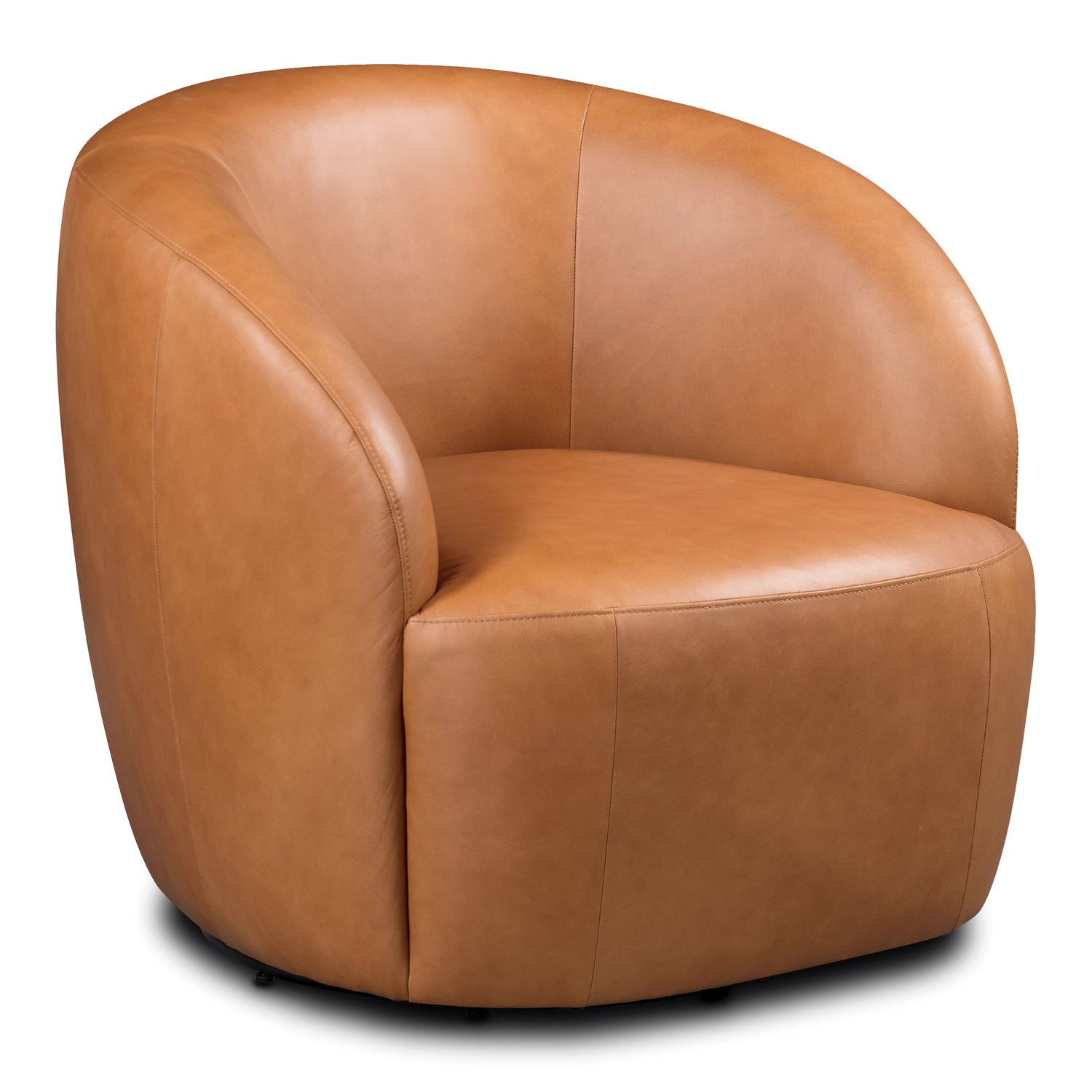 Alma Leather Swivel Chair | Bourbon Tan 