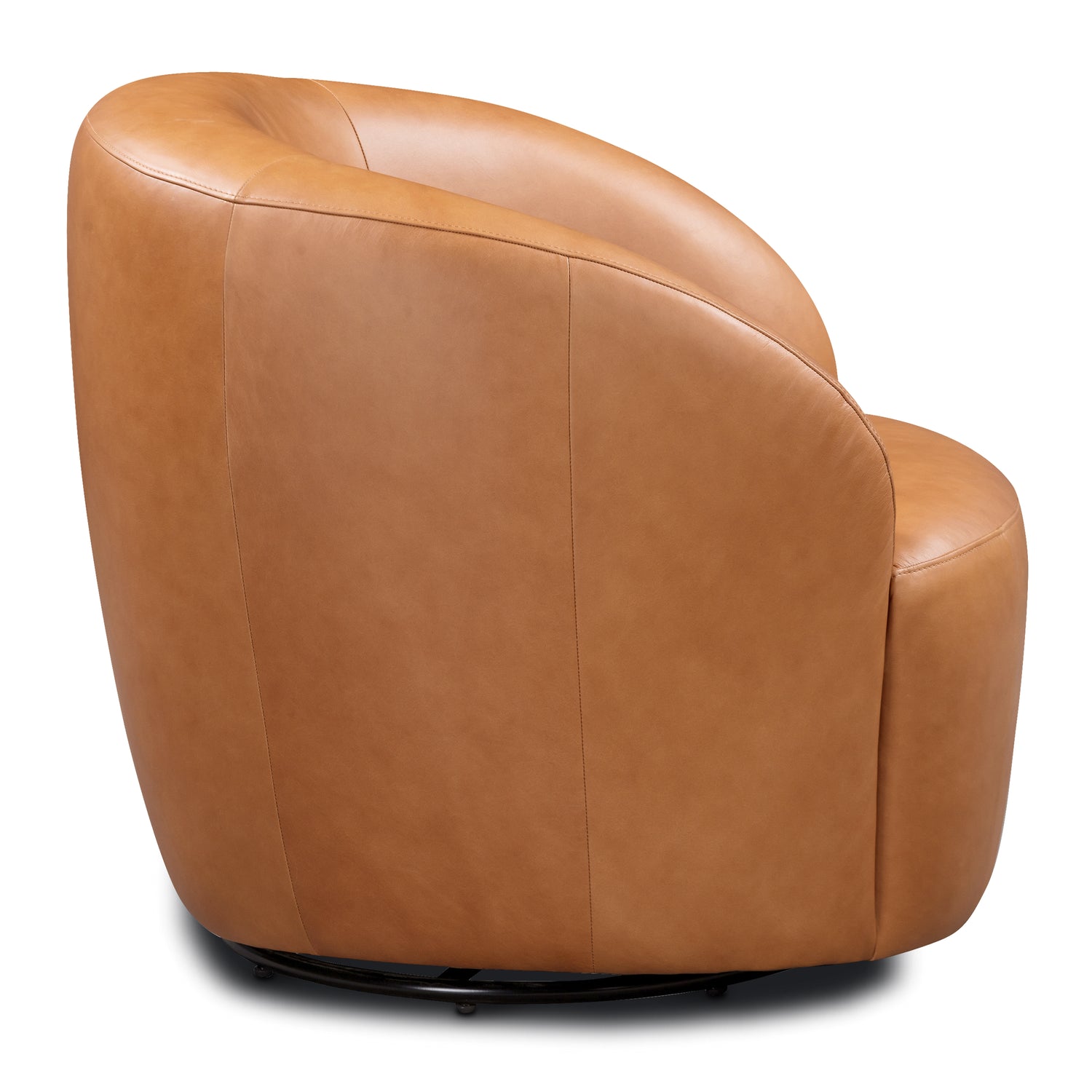 Alma Leather Swivel Chair | Bourbon Tan 