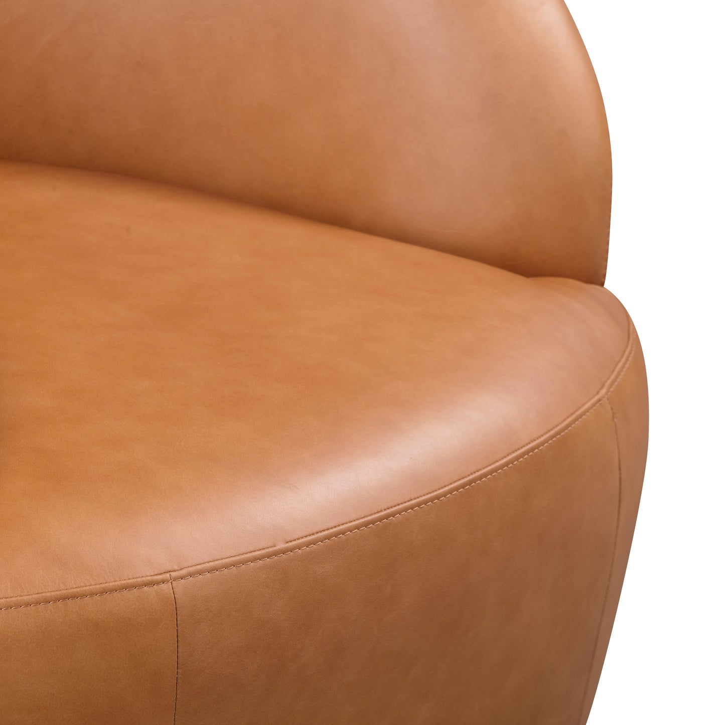 Alma Leather Swivel Chair | Bourbon Tan