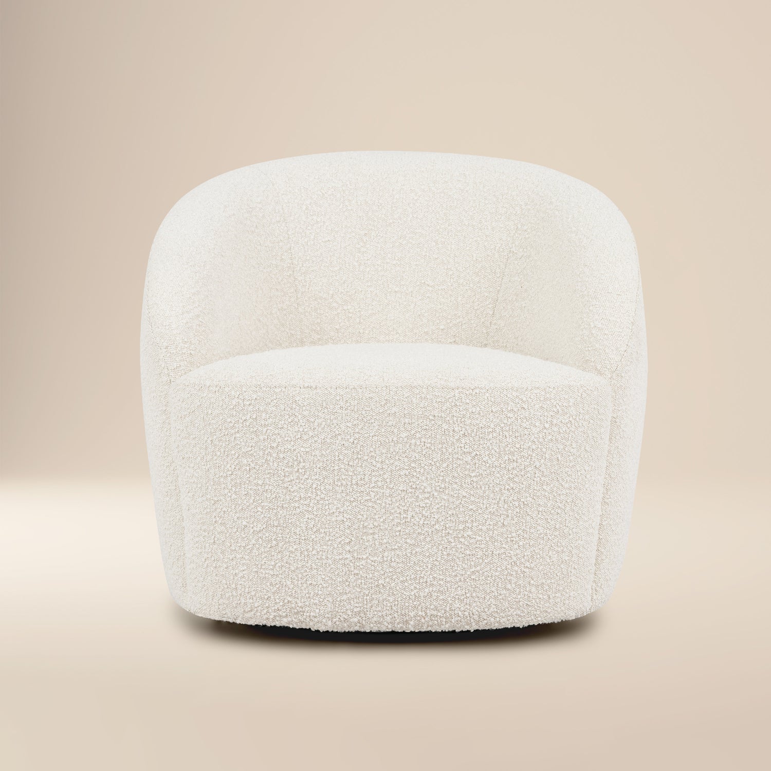 Alma Swivel Lounge Chair | Crema White Boucle 