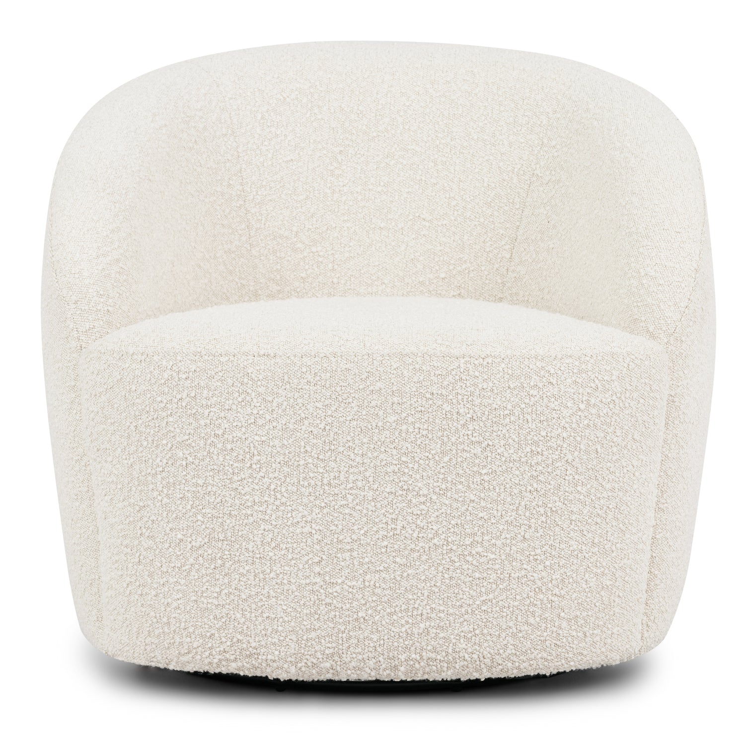 Alma Swivel Lounge Chair | Crema White Boucle 
