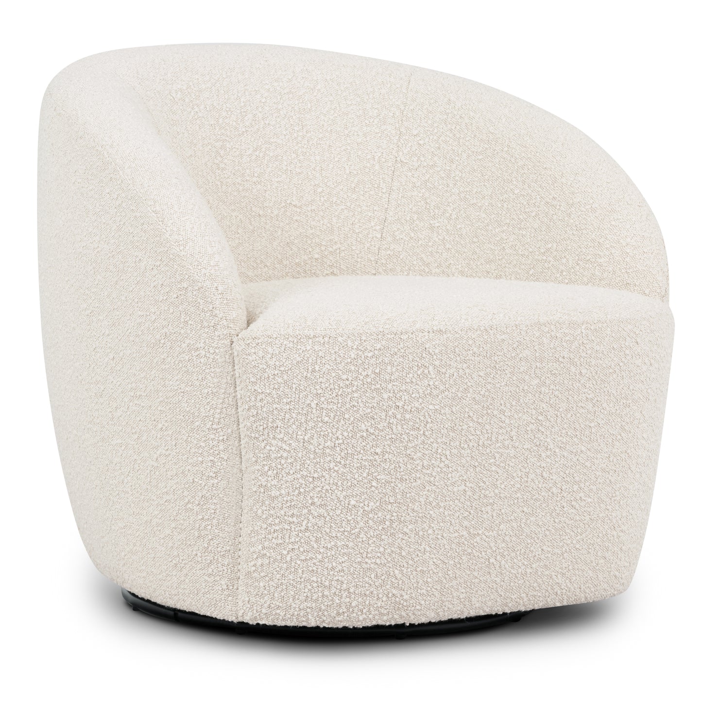 Alma Swivel Lounge Chair | Crema White Boucle
